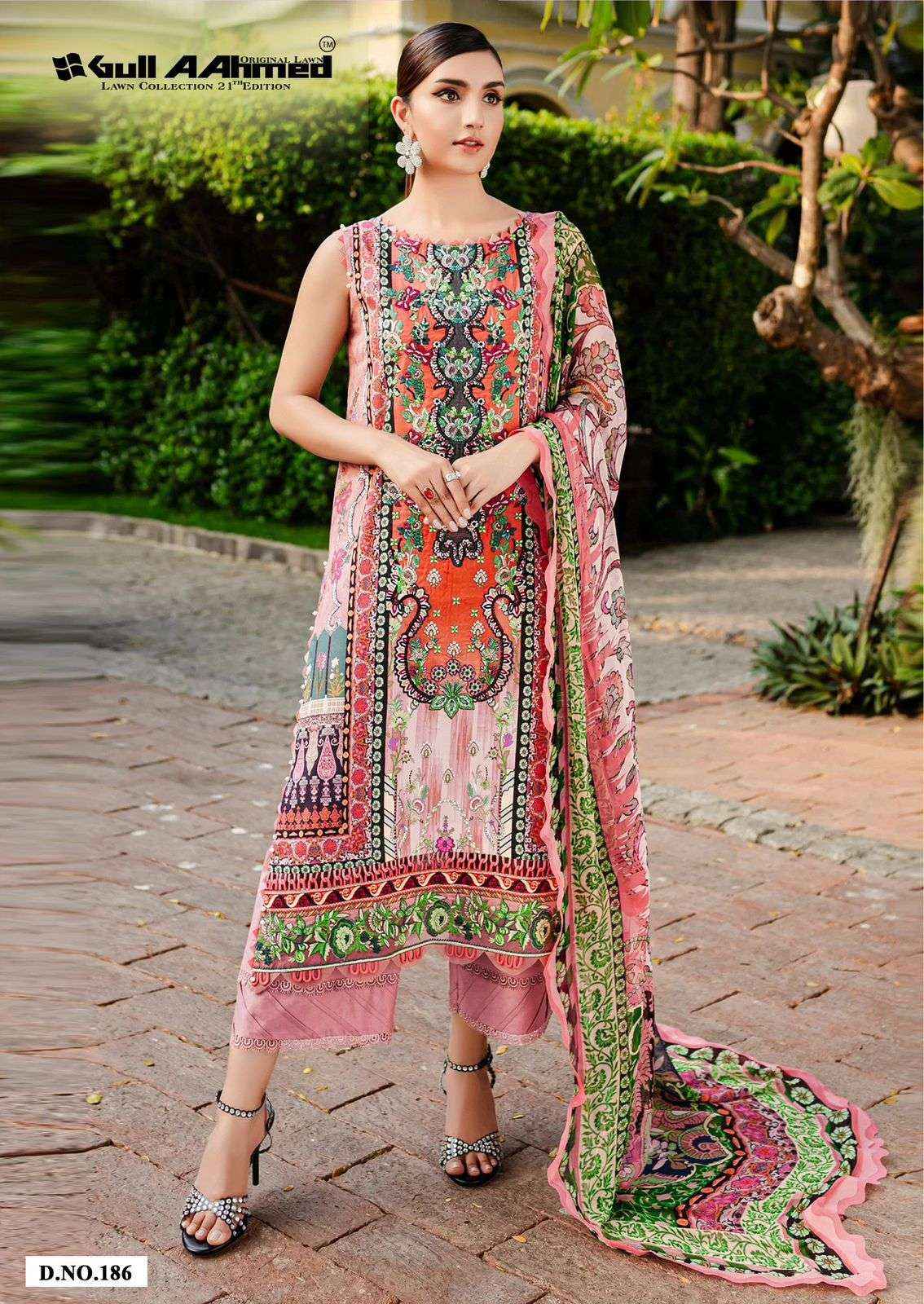 GULL AAHMED LAWN COLLECTION VOL 21 LAWN COTTON PAKISTANI SUITS ( 6 PCS CATALOG )