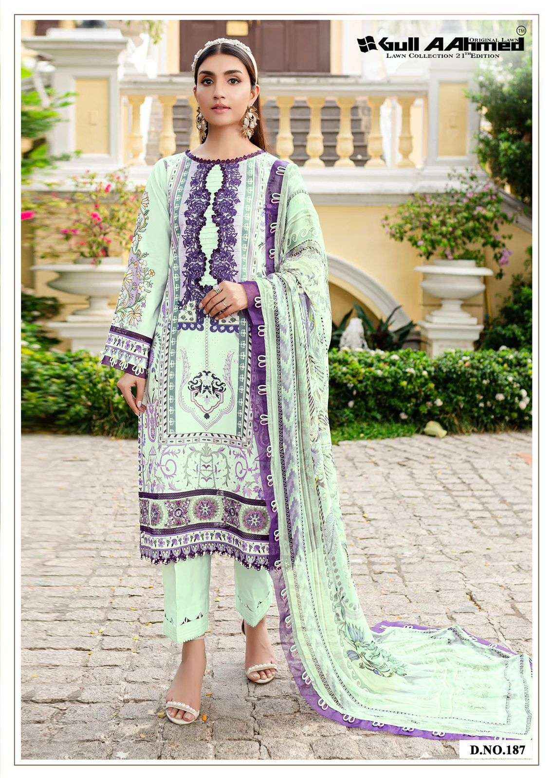 GULL AAHMED LAWN COLLECTION VOL 21 LAWN COTTON PAKISTANI SUITS ( 6 PCS CATALOG )