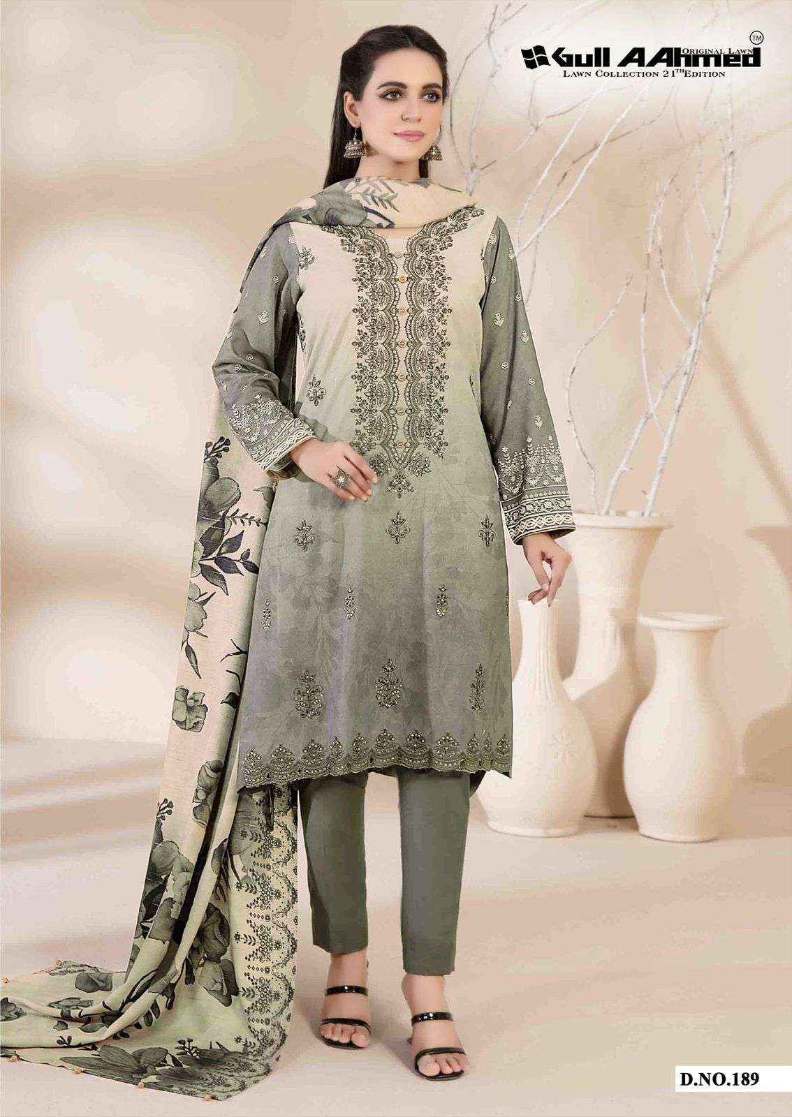 GULL AAHMED LAWN COLLECTION VOL 21 LAWN COTTON PAKISTANI SUITS ( 6 PCS CATALOG )