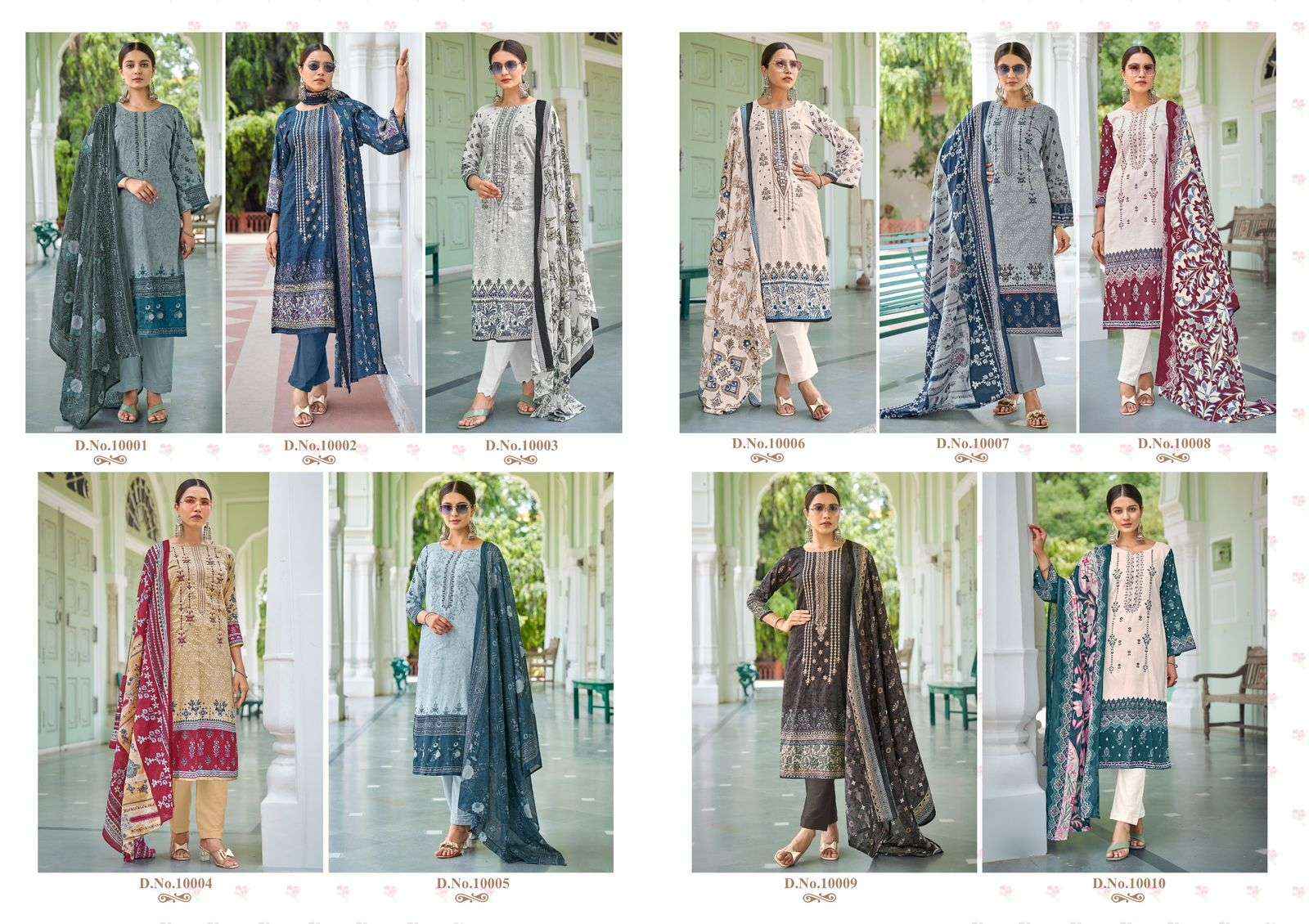 ISHAAL PRINTS EMBROIDERED VOL 10 LAWN COTTON SALWAR SUIT ( 10 PCS CATALOG )