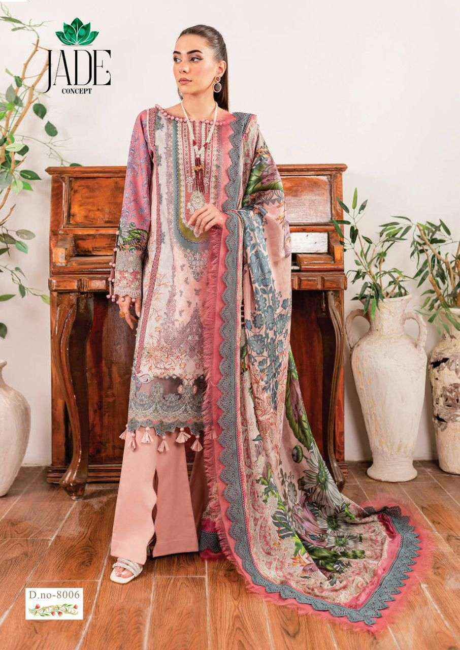 Jade Crimson Exclusive Heavy Lawn Collection Vol 8 Cotton Pakistani Suits ( 6 pc Cataloge )