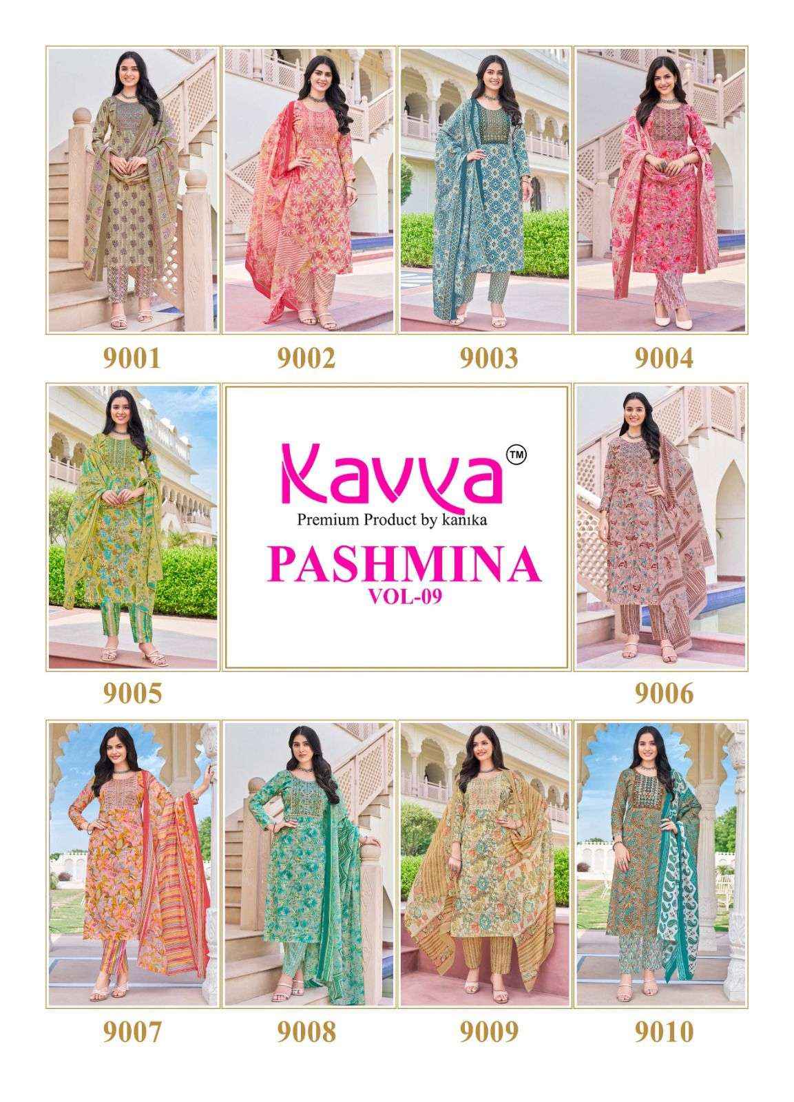 KAVYA PASHMINA VOL 9 COTTON DESIGNER READYMADE SUIT (10 PCS CATALOG )