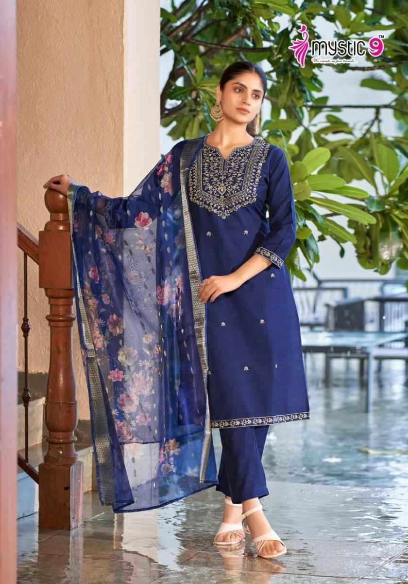 Mystic 9 Fiza Vol 1 Banglore Silk Readymade Suits ( 8 pcs Catalogue