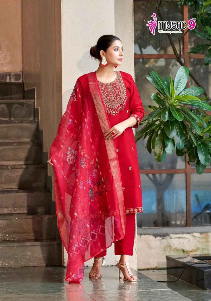 Mystic 9 Fiza Vol 1 Banglore Silk Readymade Suits ( 8 pcs Catalogue