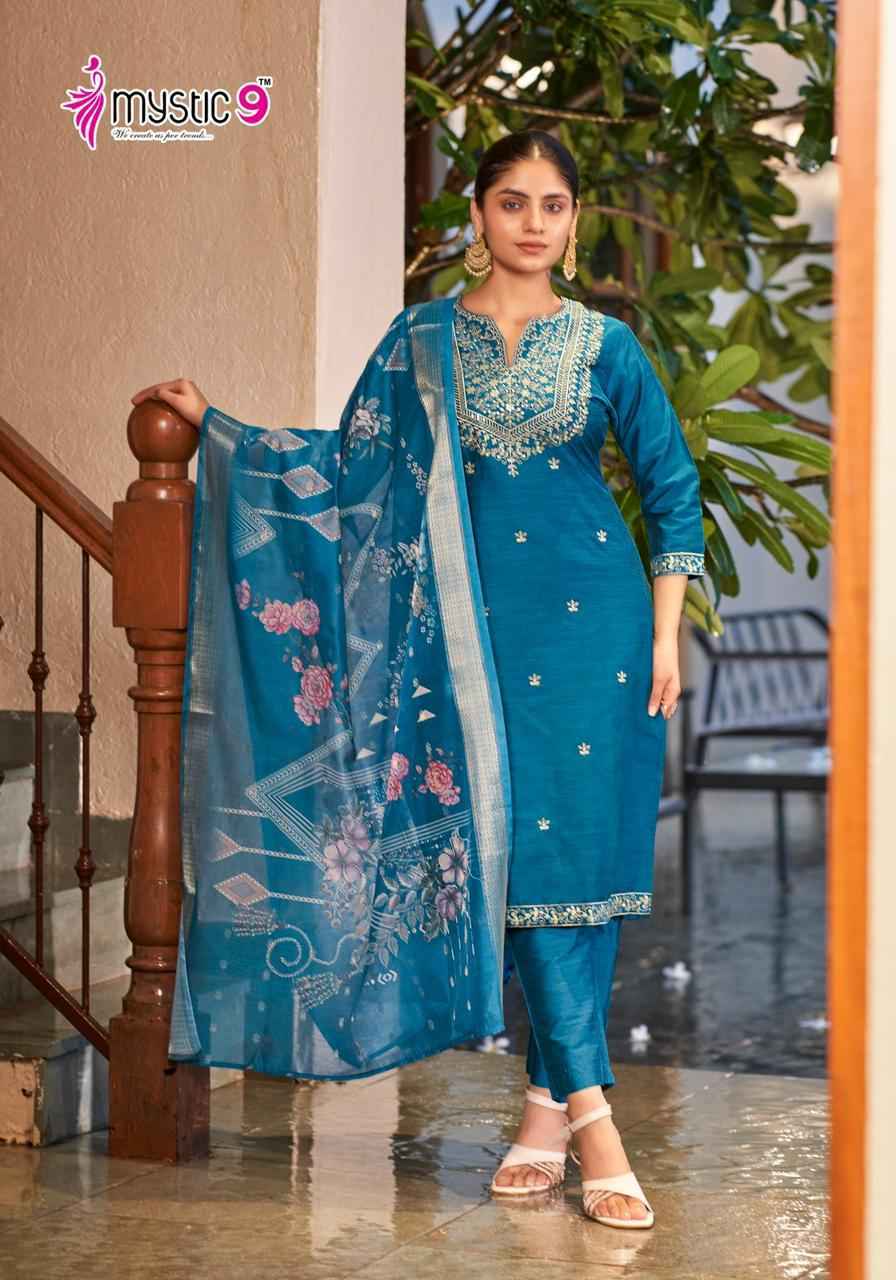 Mystic 9 Fiza Vol 1 Banglore Silk Readymade Suits ( 8 pcs Catalogue