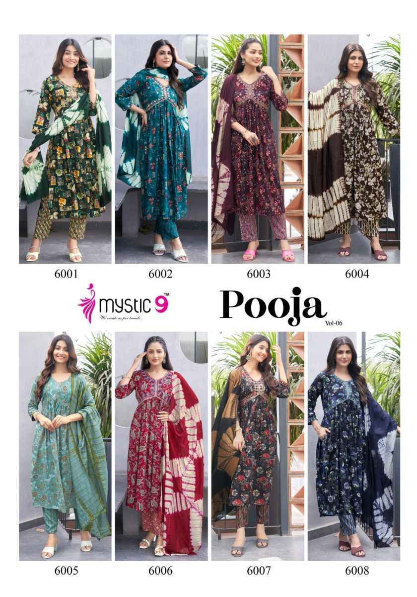 Mystic 9 Pooja Vol 6 Rayon Kurti Combo ( 8 pcs Catalogue )