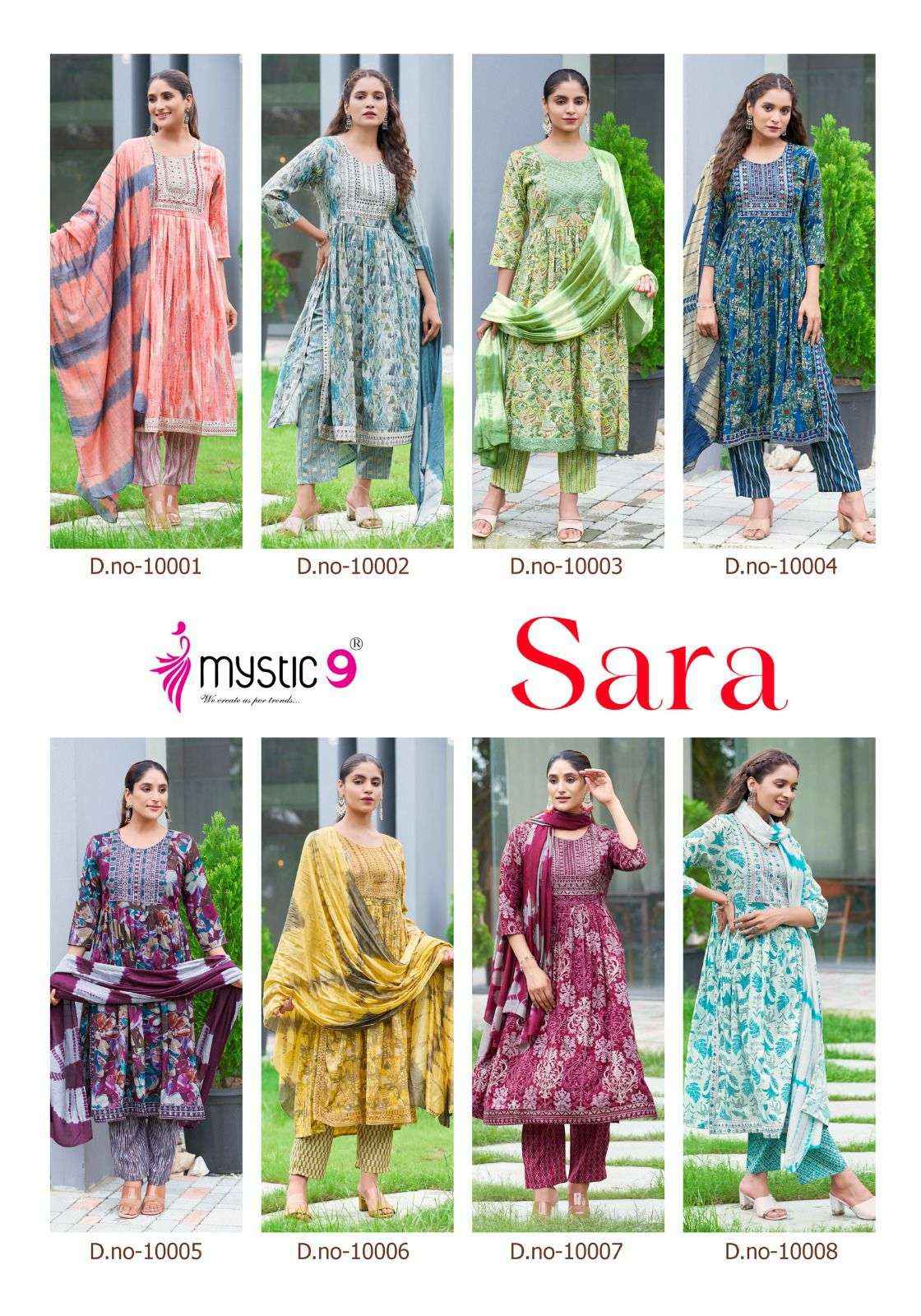 MYSTIC 9 SARA VOL 10 RAYON NAYRA CUT READYMADE SUITS ( 8 PCS CATALOG )