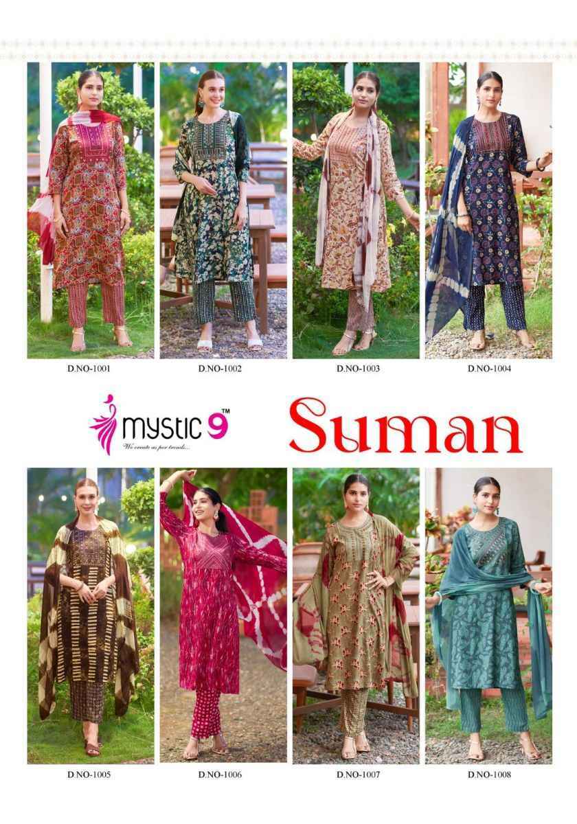 Mystic 9 Suman Vol 1 Reyon Kurti Combo 8 pcs Catalogue