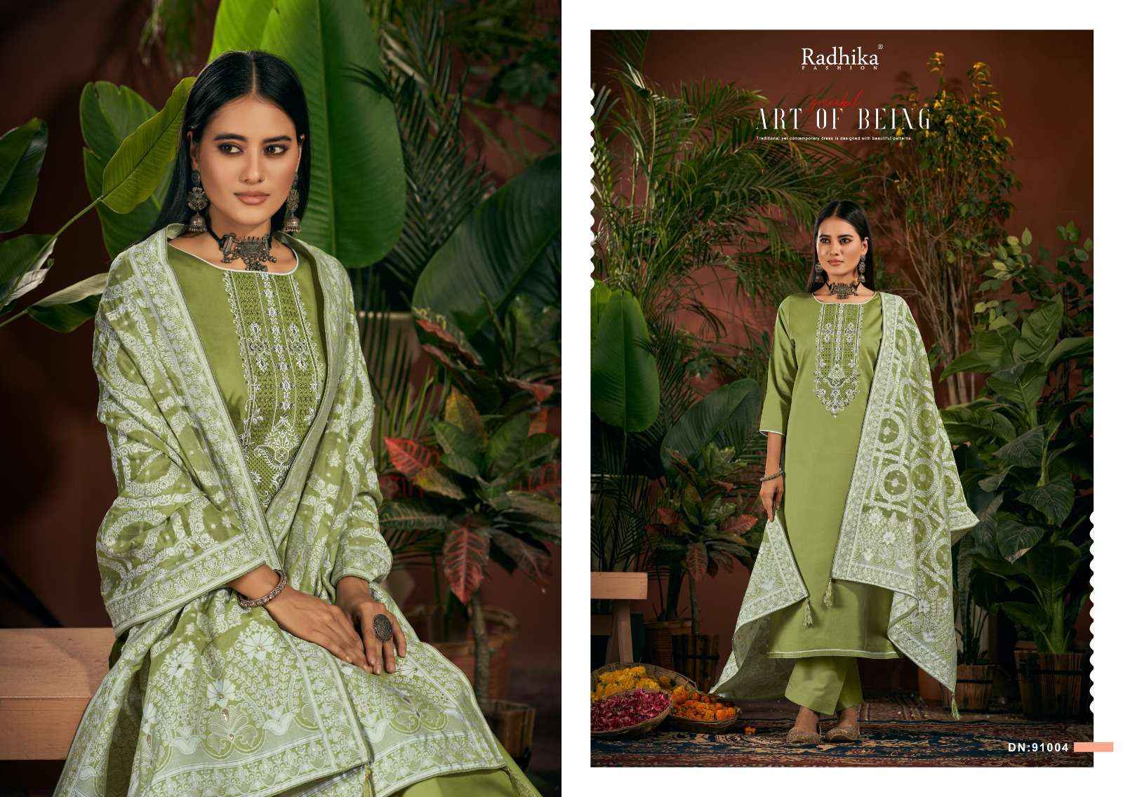 RADHIKA FASHION AZARA CYCLE VOL 2 JAM COTTON EMBROIDERY SUIT ( 6 PCS CATALOG )