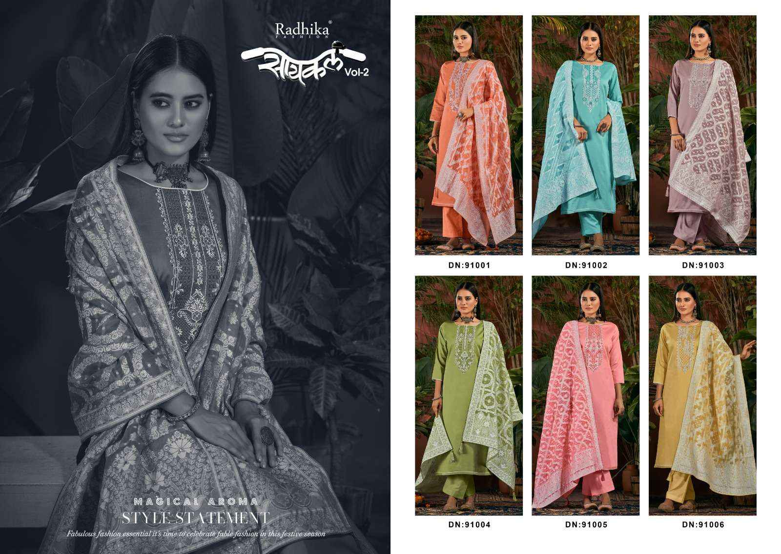 RADHIKA FASHION AZARA CYCLE VOL 2 JAM COTTON EMBROIDERY SUIT ( 6 PCS CATALOG )