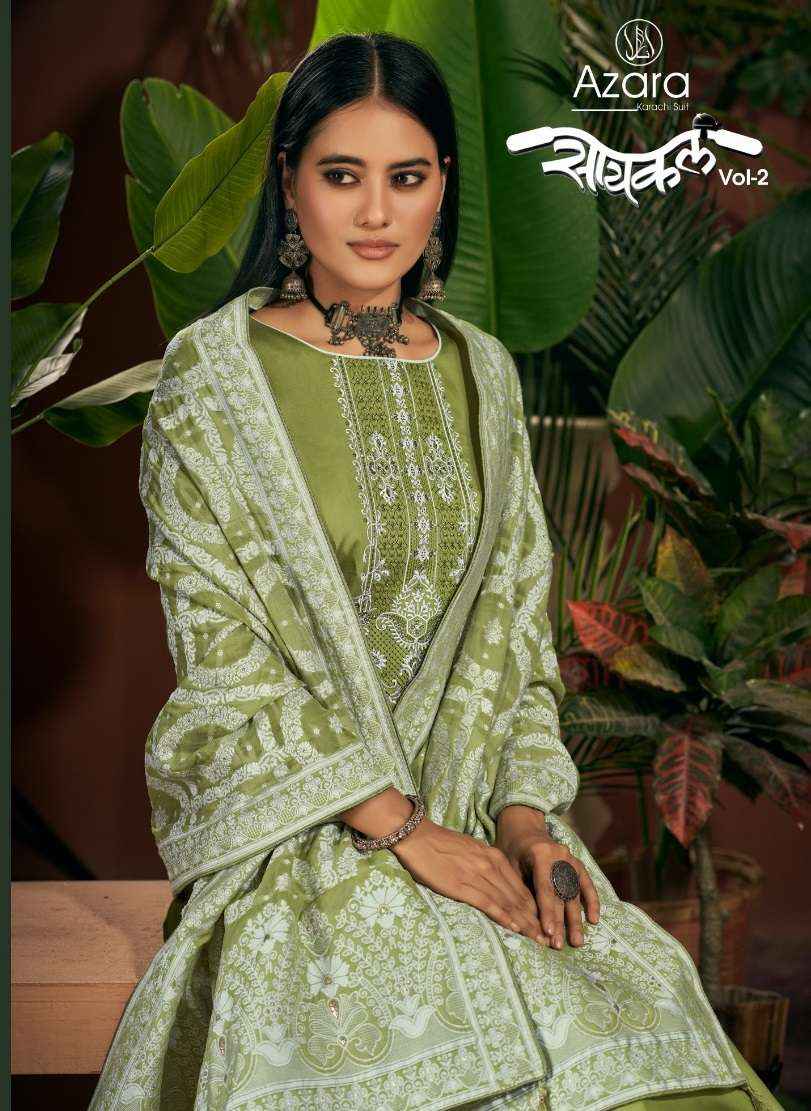 RADHIKA FASHION AZARA CYCLE VOL 2 JAM COTTON EMBROIDERY SUIT ( 6 PCS CATALOG )