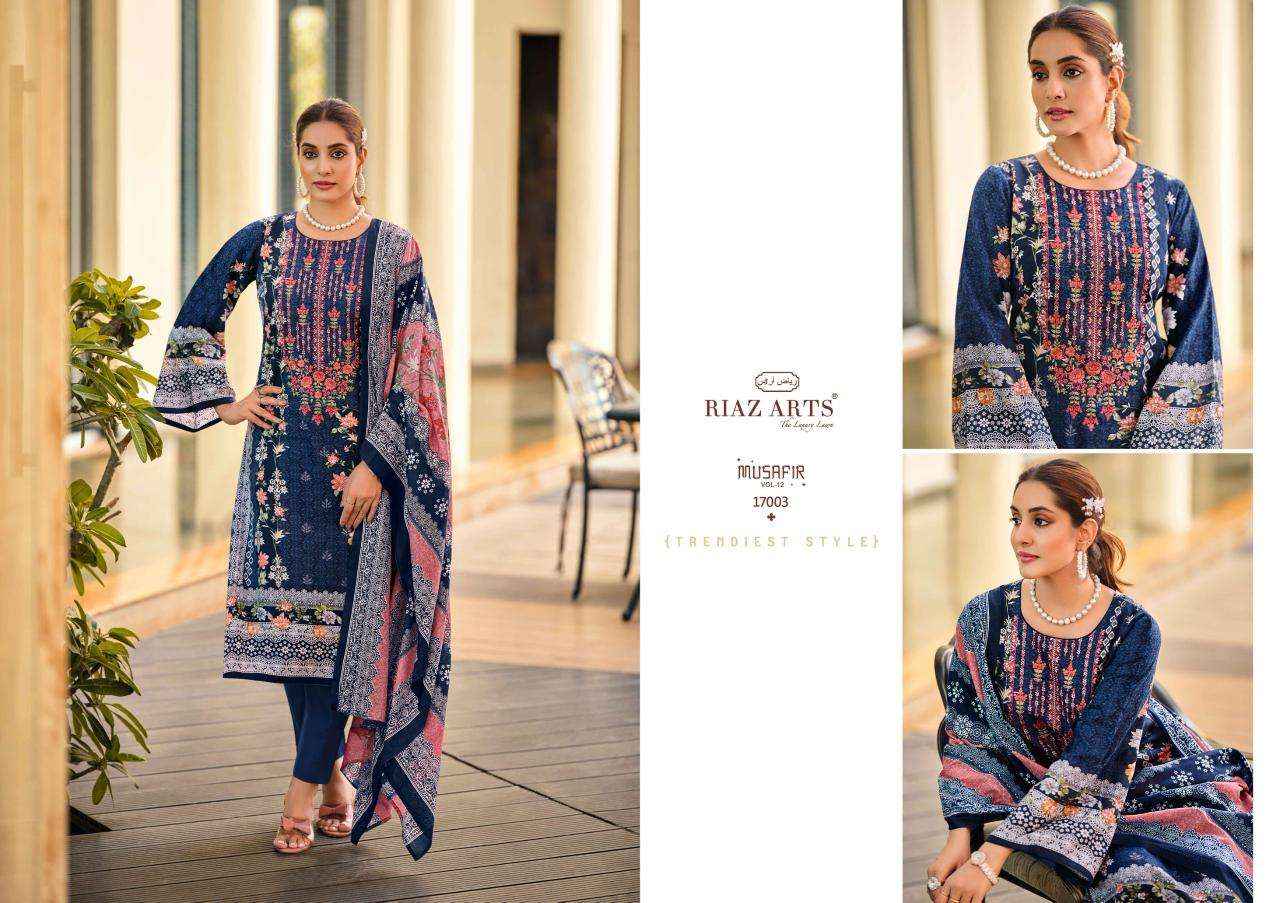 RIAZ ARTS MUSAFIR VOL 12 LAWN COTTON SALWAR KAMEEZ ( 8 PCS CATALOG )