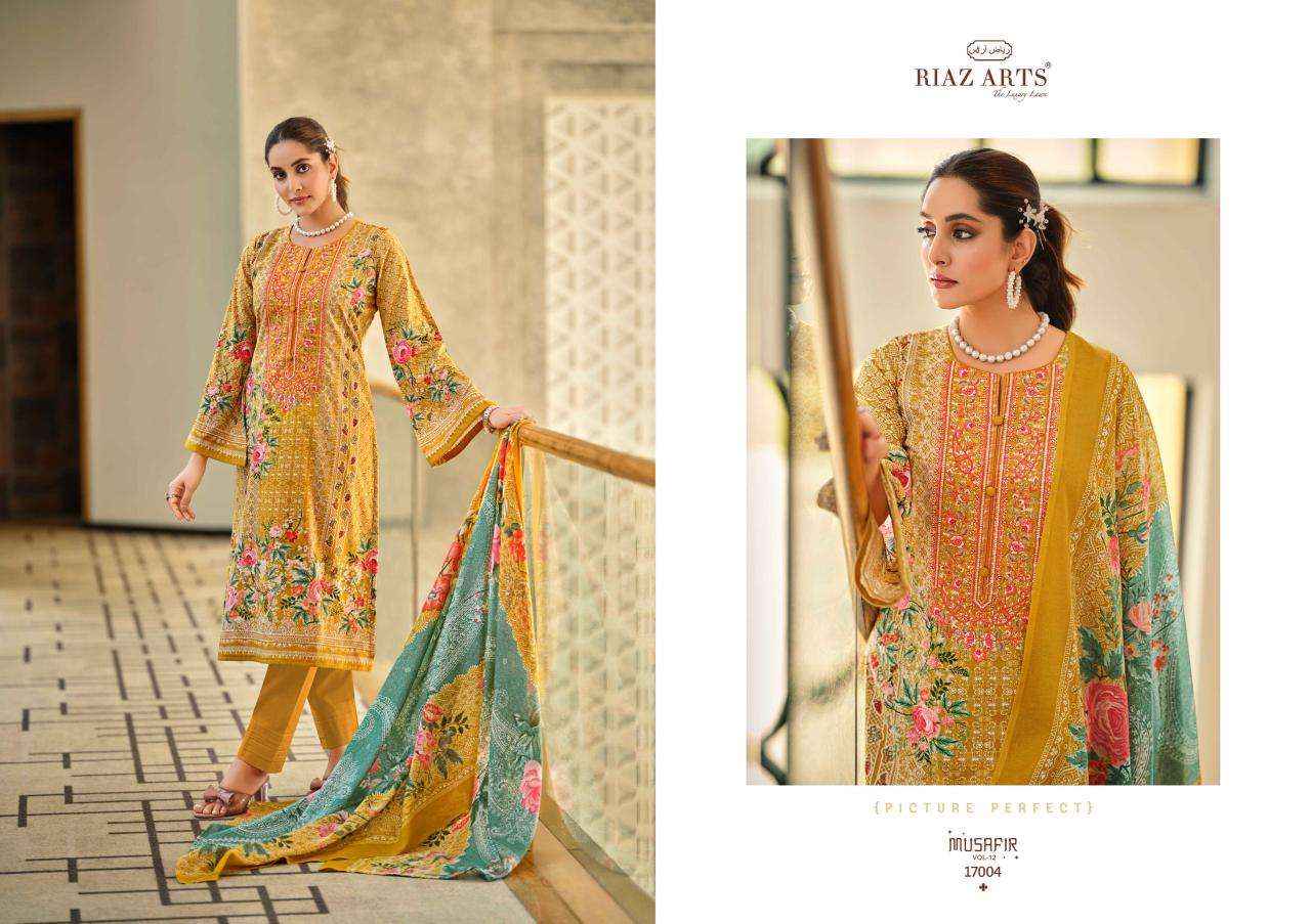 RIAZ ARTS MUSAFIR VOL 12 LAWN COTTON SALWAR KAMEEZ ( 8 PCS CATALOG )