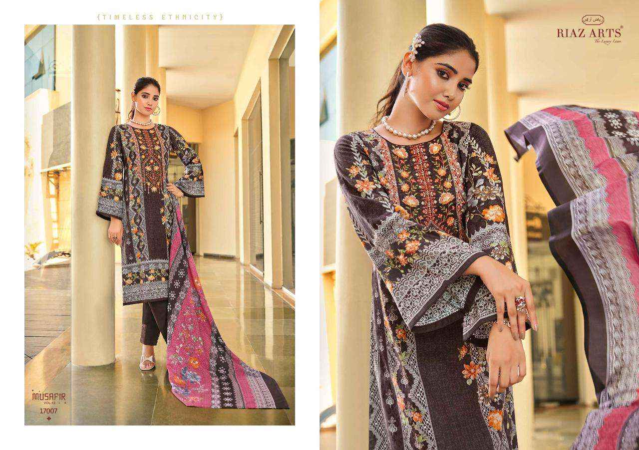 RIAZ ARTS MUSAFIR VOL 12 LAWN COTTON SALWAR KAMEEZ ( 8 PCS CATALOG )