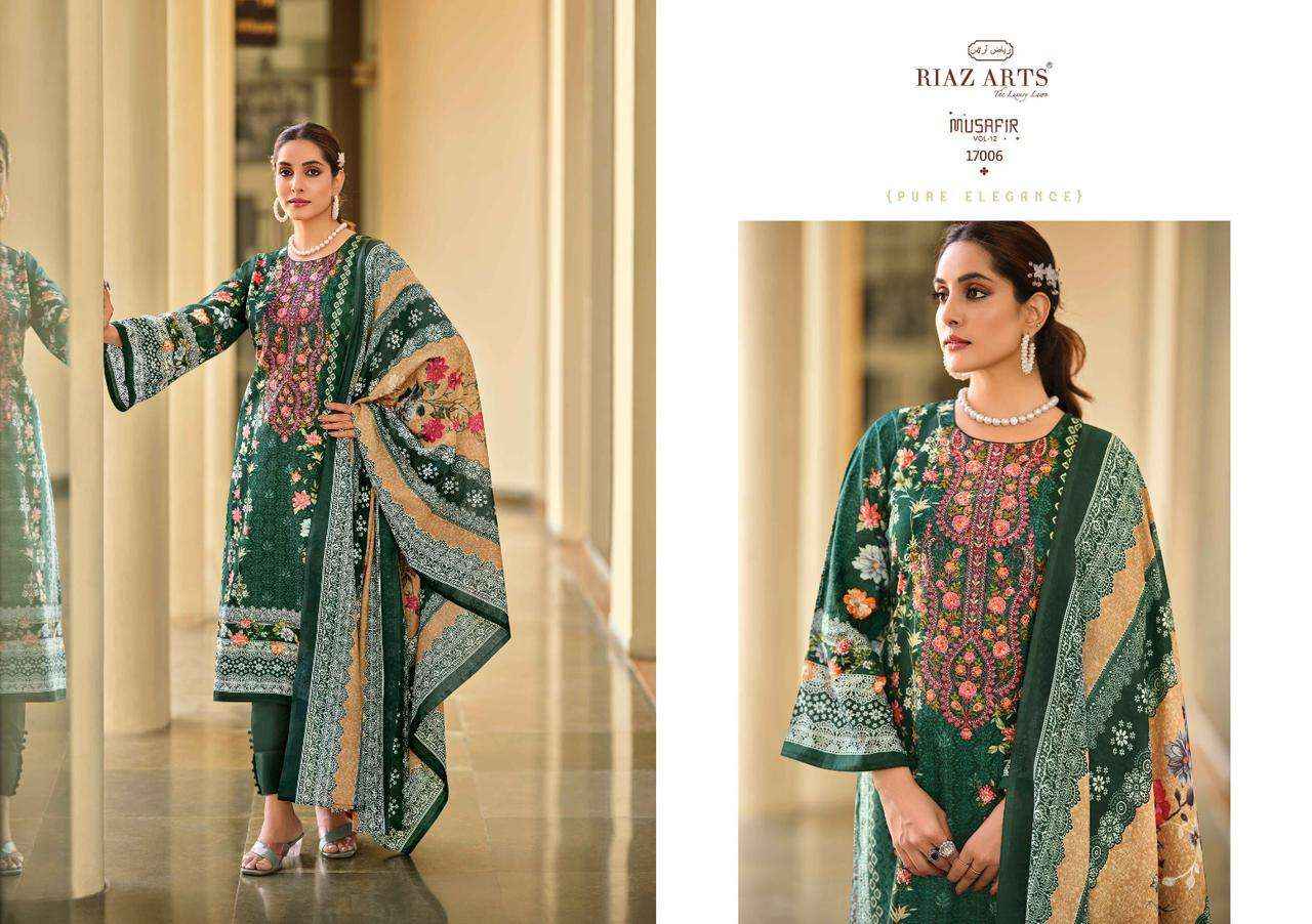 RIAZ ARTS MUSAFIR VOL 12 LAWN COTTON SALWAR KAMEEZ ( 8 PCS CATALOG )