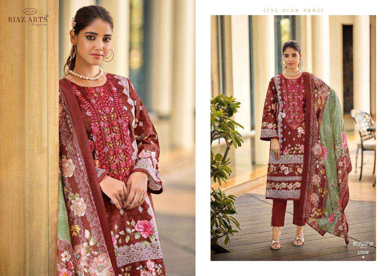 RIAZ ARTS MUSAFIR VOL 12 LAWN COTTON SALWAR KAMEEZ ( 8 PCS CATALOG )