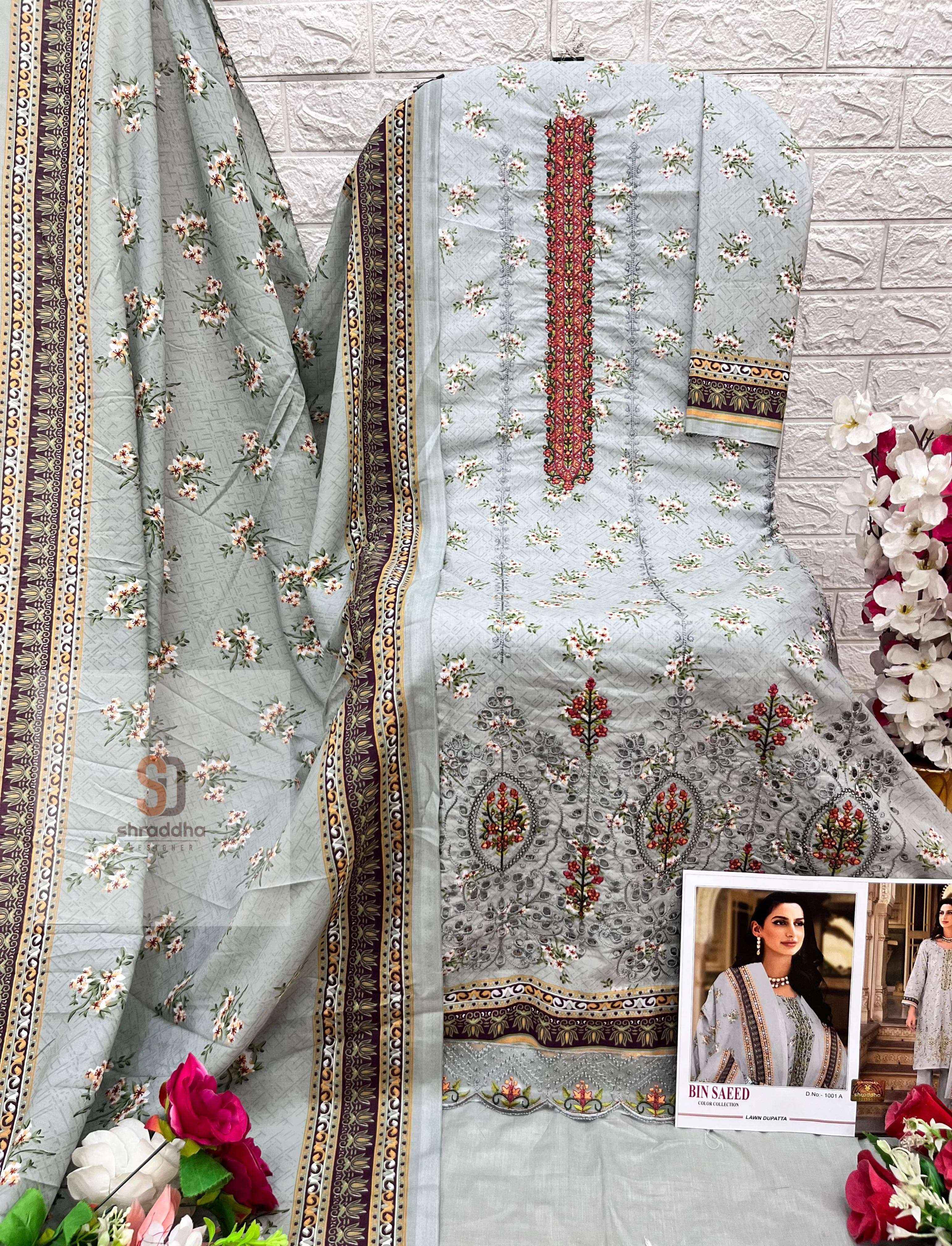 SHARADDHA DESIGNER BIN SAEED COLOUR COLLECTION PAKISTANI SUIT ( 4 PCS CATALOG )