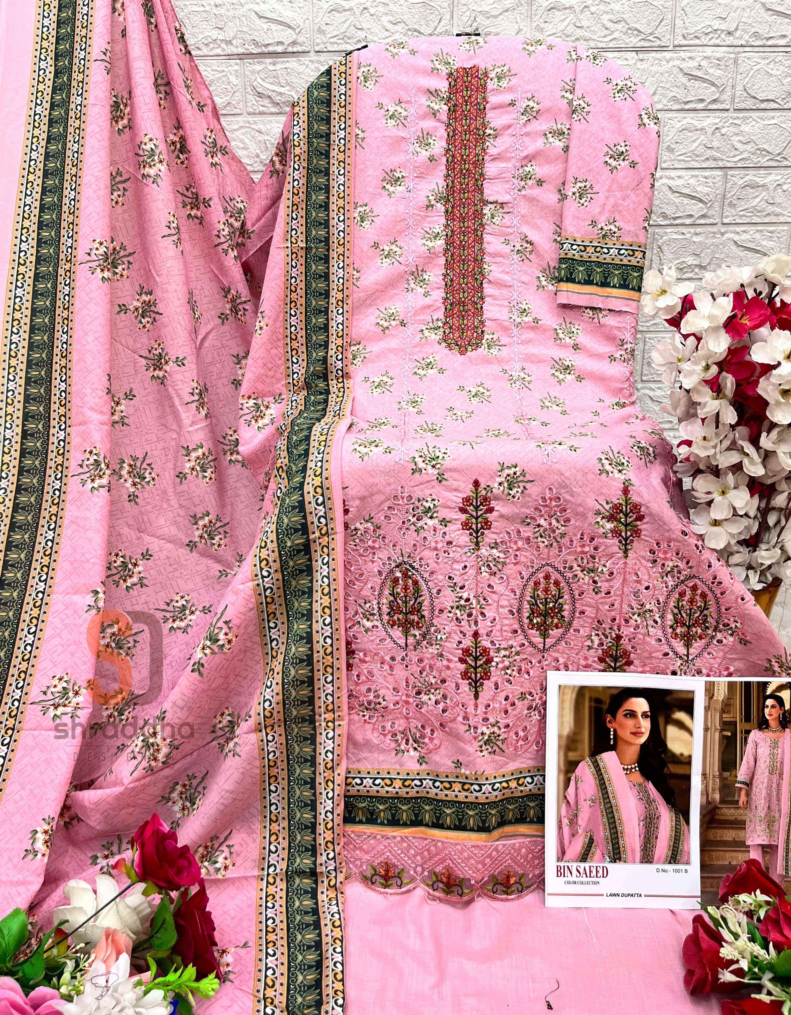 SHARADDHA DESIGNER BIN SAEED COLOUR COLLECTION PAKISTANI SUIT ( 4 PCS CATALOG )