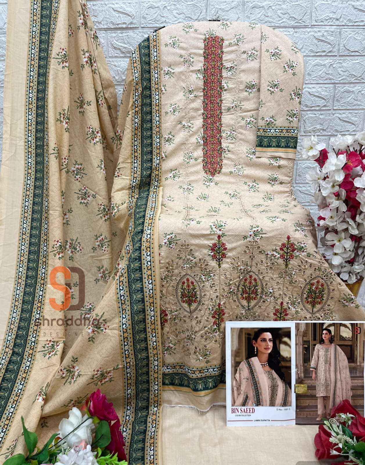 SHARADDHA DESIGNER BIN SAEED COLOUR COLLECTION PAKISTANI SUIT ( 4 PCS CATALOG )