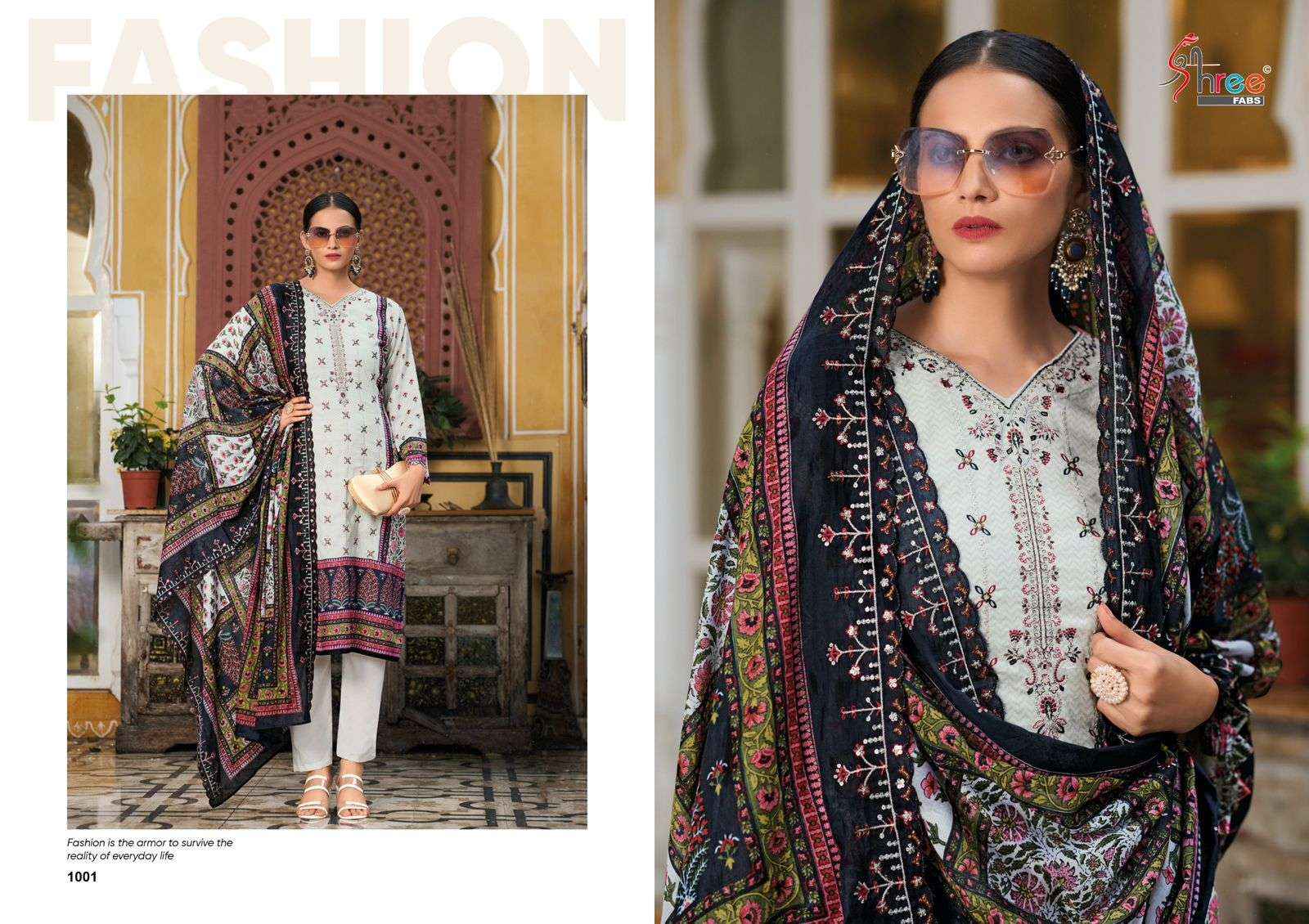 SHREE FABS BIN SAEED LAWN COLLECTION VOL 14 COTTON SALWAR KAMEEZ ( 7 PCS CATALOG )