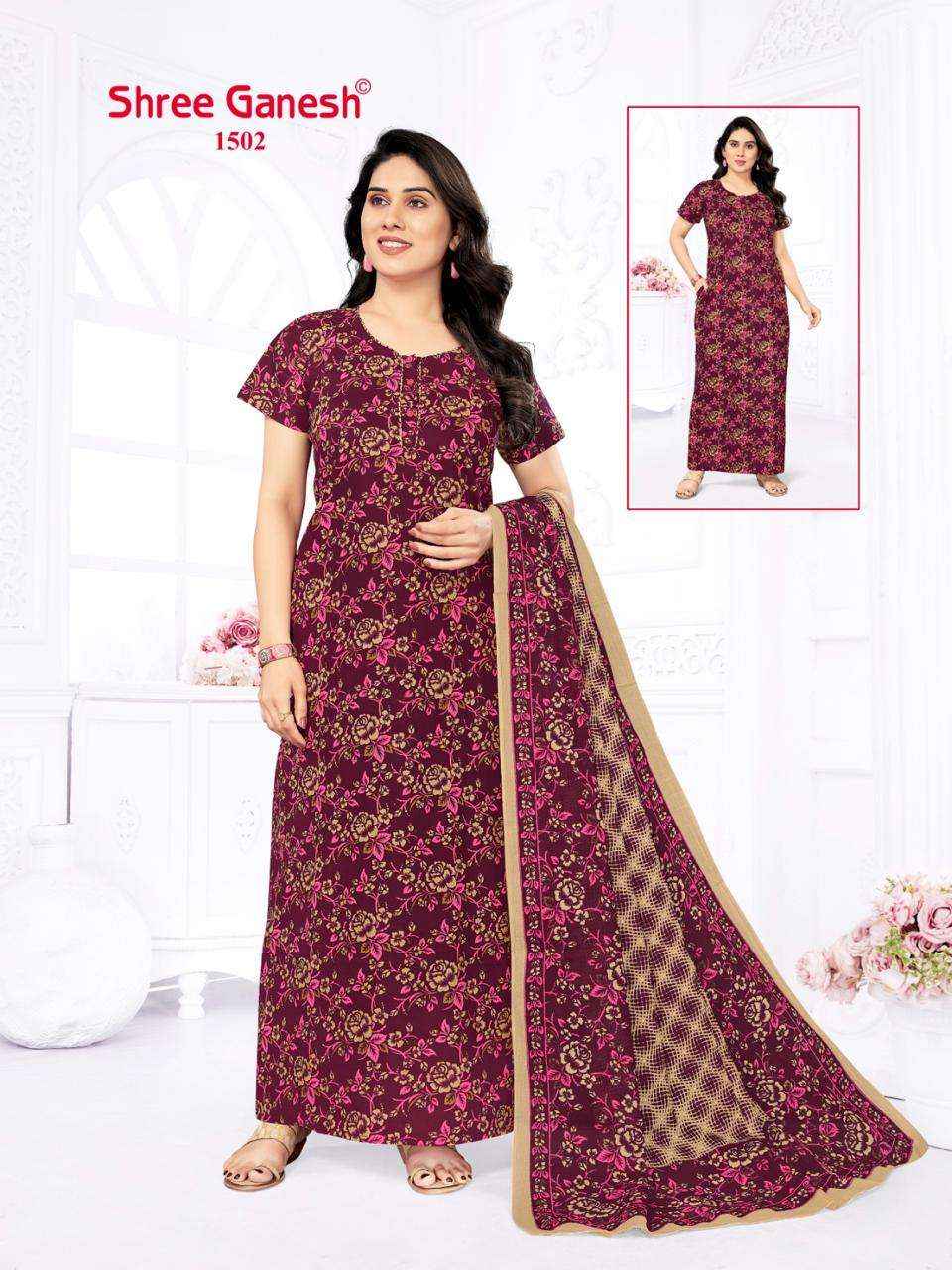 SHREE GANESH KALKI VOL 2 COTTON NIGHTY WITH DUPATTA ( 20 PCS CATALOG )