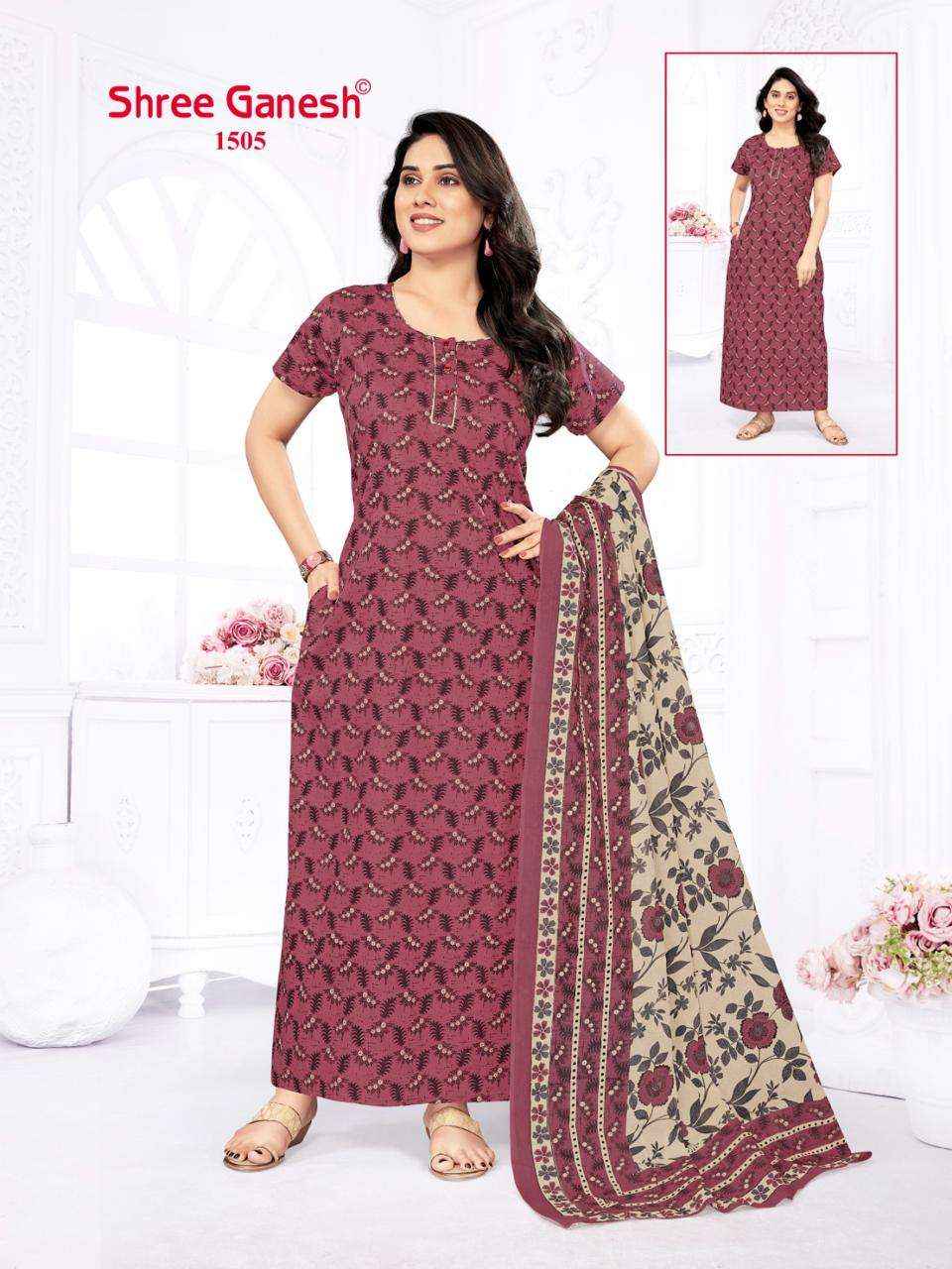 SHREE GANESH KALKI VOL 2 COTTON NIGHTY WITH DUPATTA ( 20 PCS CATALOG )