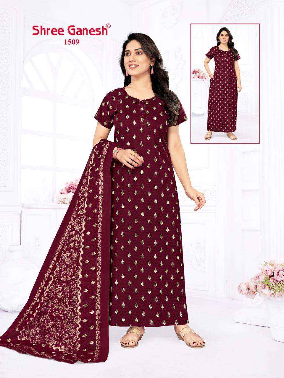 SHREE GANESH KALKI VOL 2 COTTON NIGHTY WITH DUPATTA ( 20 PCS CATALOG )