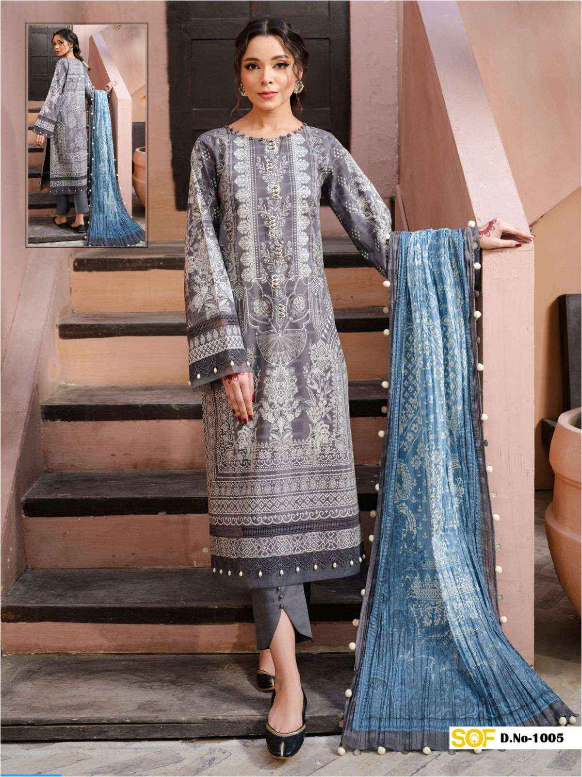 SHREE OM FAB ALIYA B NX LAWN COTTON PAKISTANI SALWAR KAMEZ ( 6 PCS CATALOG )