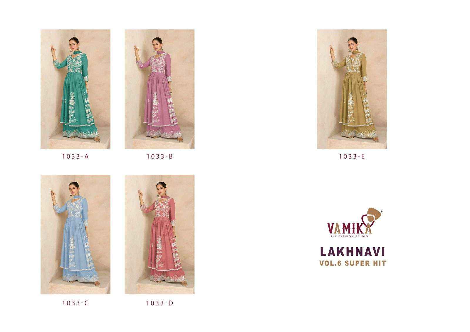 VAMIKA LAKHNAVI VOL 6 SUPER HIT VOL 2 RAYON DESIGNER READY MADE SUIT ( 5 PCS CATALOG )