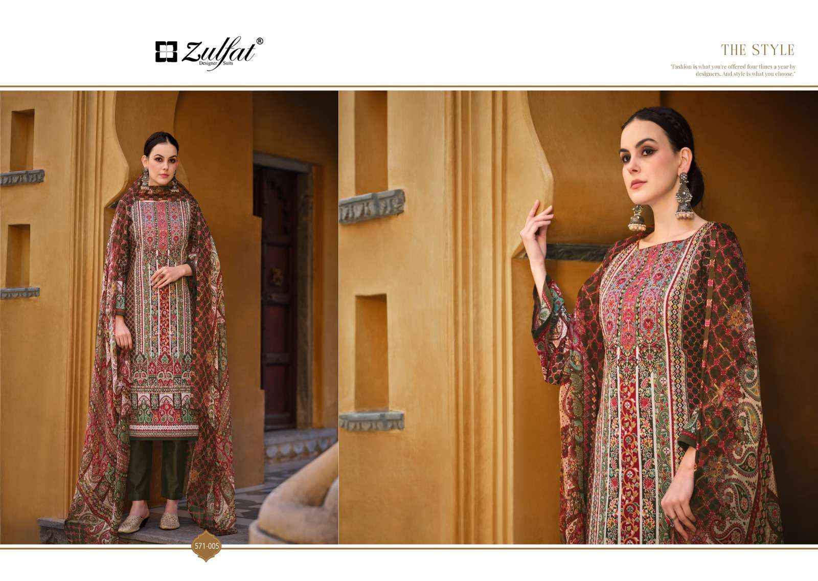 ZULFAT DESIGNER SUITS SAIMA COTTON DESIGNER PRINT SALWAR KAMEEZ ( 8 PCS CATALOG )