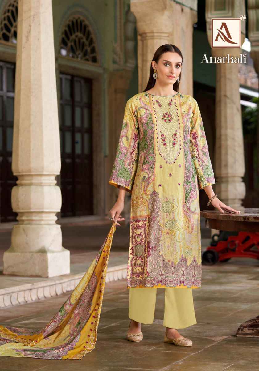 Alok Anarkali Cotton Dress Material - Surat Wholesale Bazaar ( 8 pcs Catalogue )