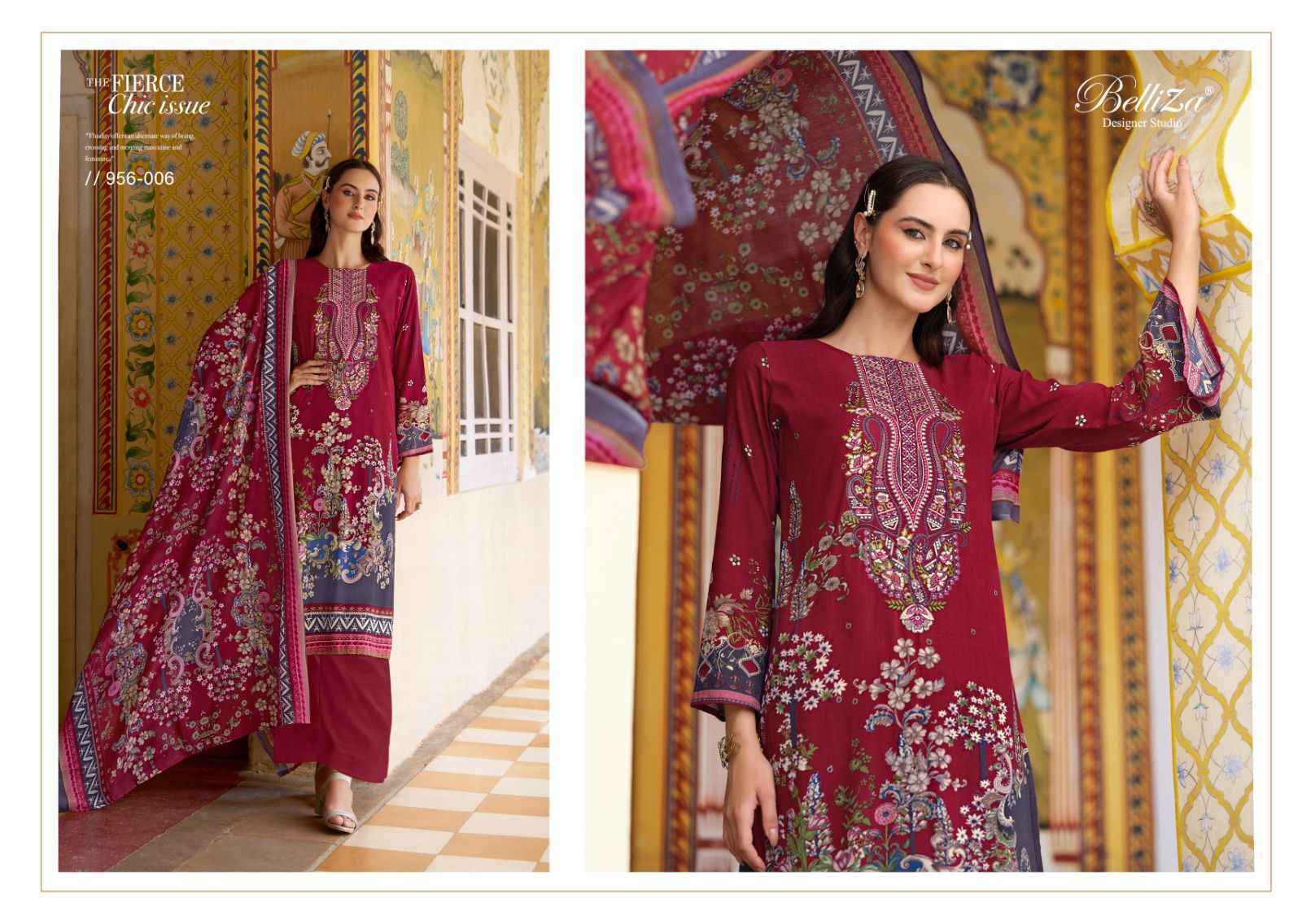 Belliza Riwayat Vol 3 Viscose Rayon Dress Material Surat Wholesaler ( 8 pcs Catalogue )