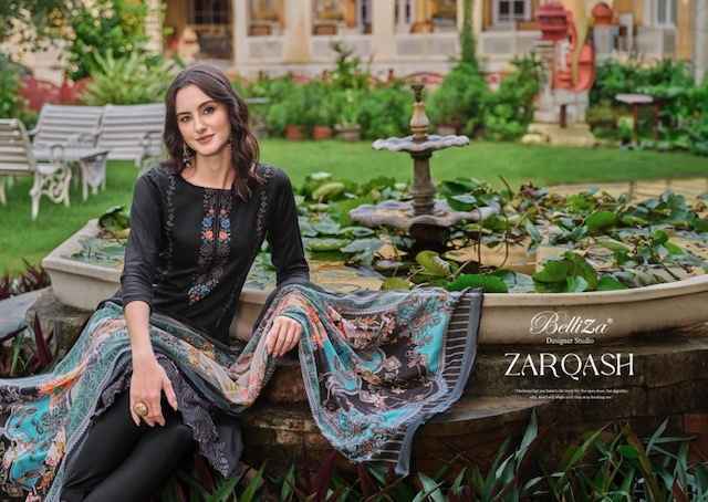 Belliza Zarqash Jam Dress Material - Ladies Suit Wholesale Surat ( 8 pcs Catalogue )