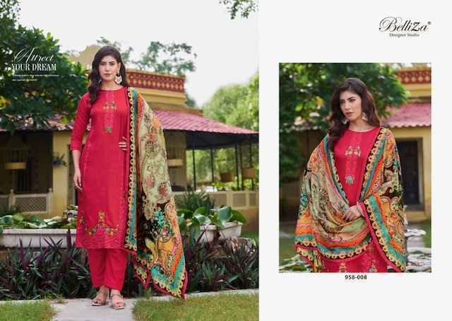 Belliza Zarqash Jam Dress Material - Ladies Suit Wholesale Surat ( 8 pcs Catalogue )