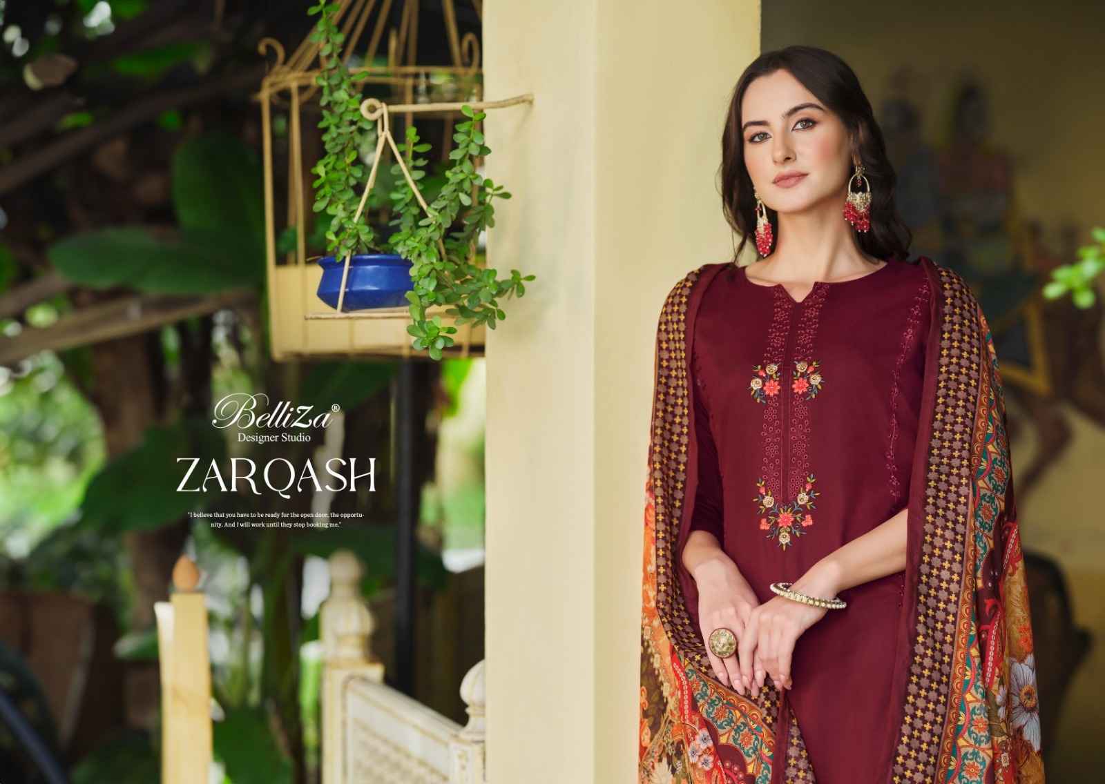 Belliza Zarqash Jam Dress Material - Ladies Suit Wholesale Surat ( 8 pcs Catalogue )