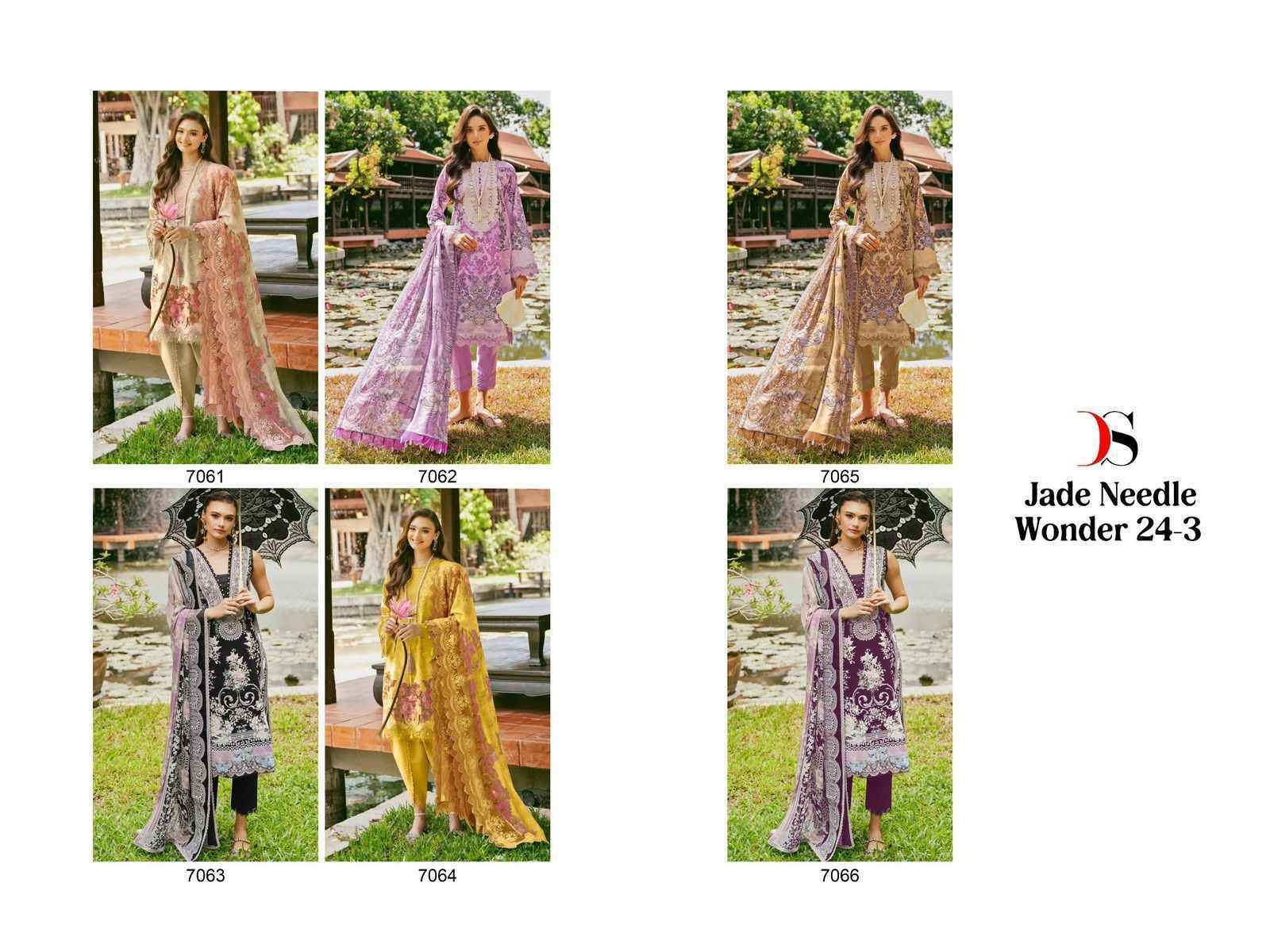 Deepsy Jade Needle Wonder Vol 24 Vol 3 Cotton Dress Material - Pakistani Suit ( 6 pcs Catalogue )