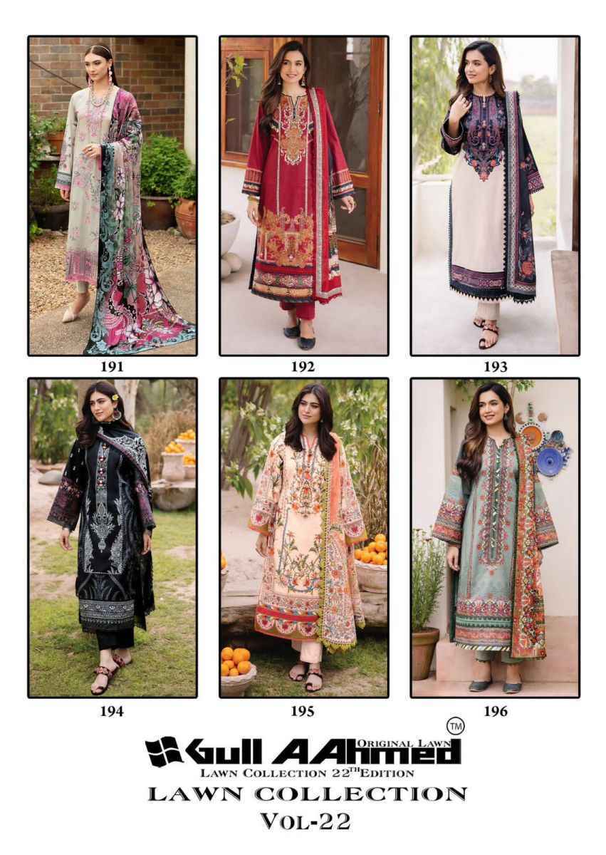 Gull Aahmed Vol 22 Cotton Ladies Salwar Kameez Online Shopping ( 6 pcs Catalogue )