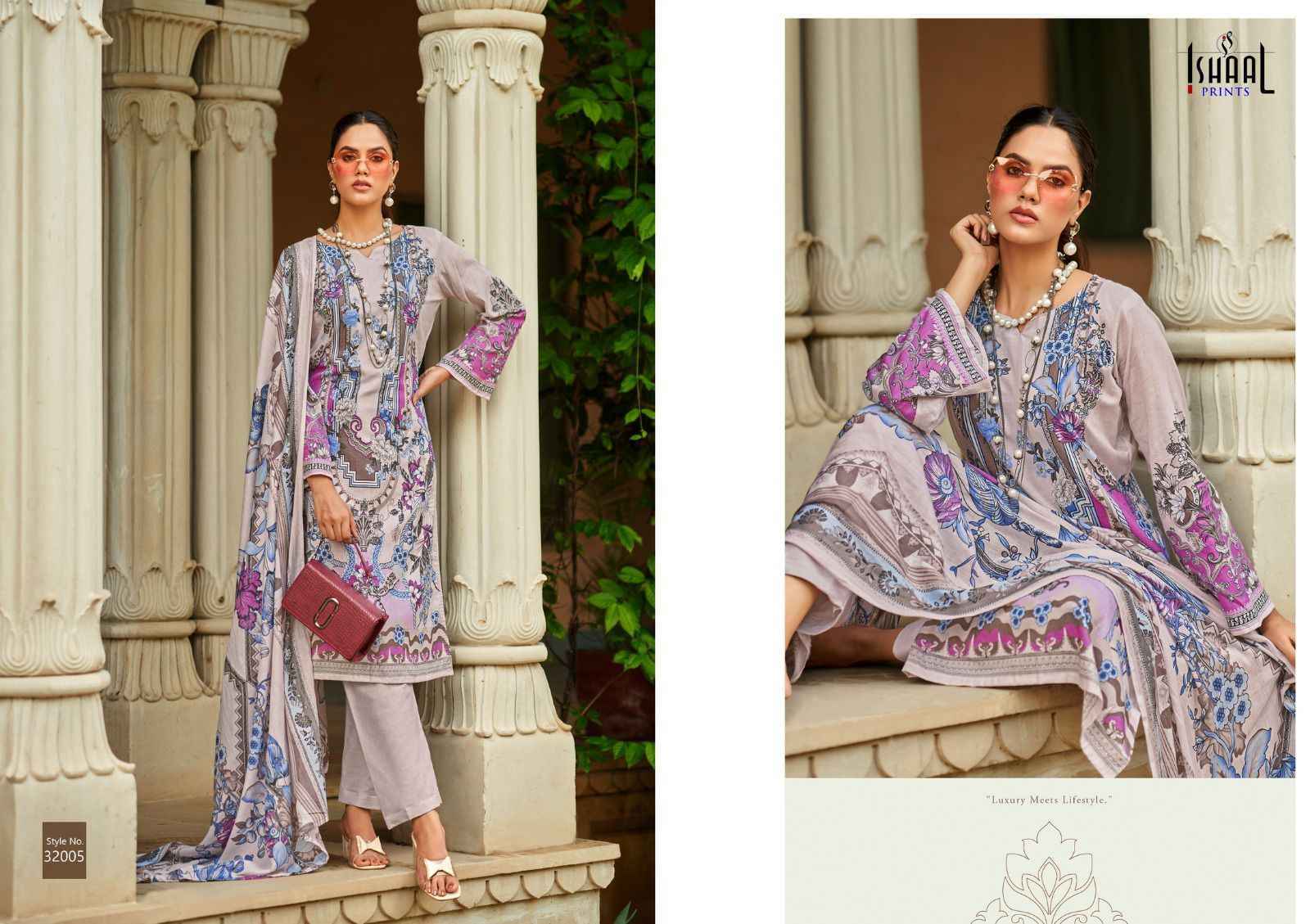 Ishaal Prints Gulmohar Vol 32 Lawn Dress Material (10 Pc Catalouge )