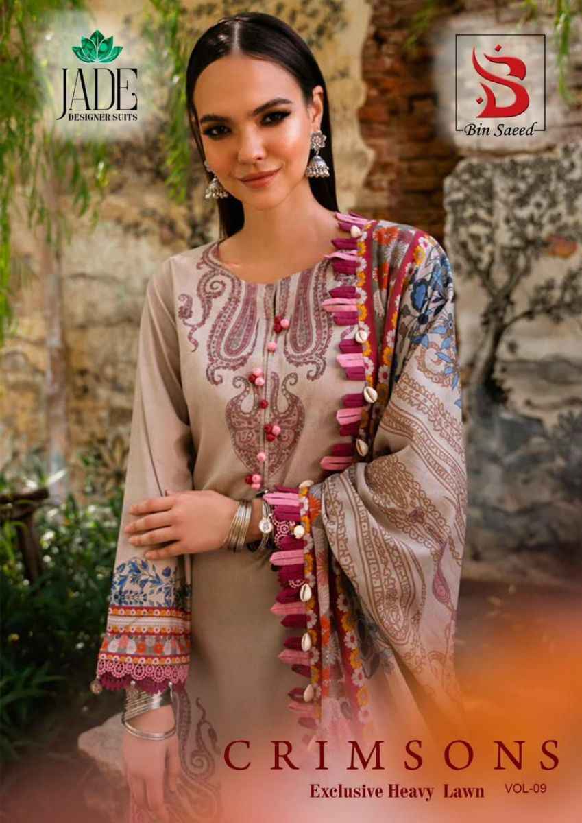 Jade Crimson Exclusive Heavy Lawn Collection Vol 9 Cotton Dress Material ( 6 pc Cataloge )