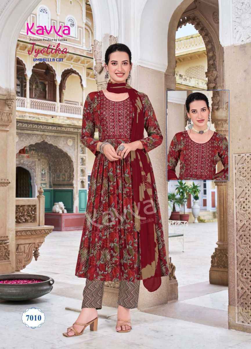 Kavya Jyotika Vol-7 Rayon Readymade Suit - Surat Wholesale Market ( 10 pcs Catalogue )