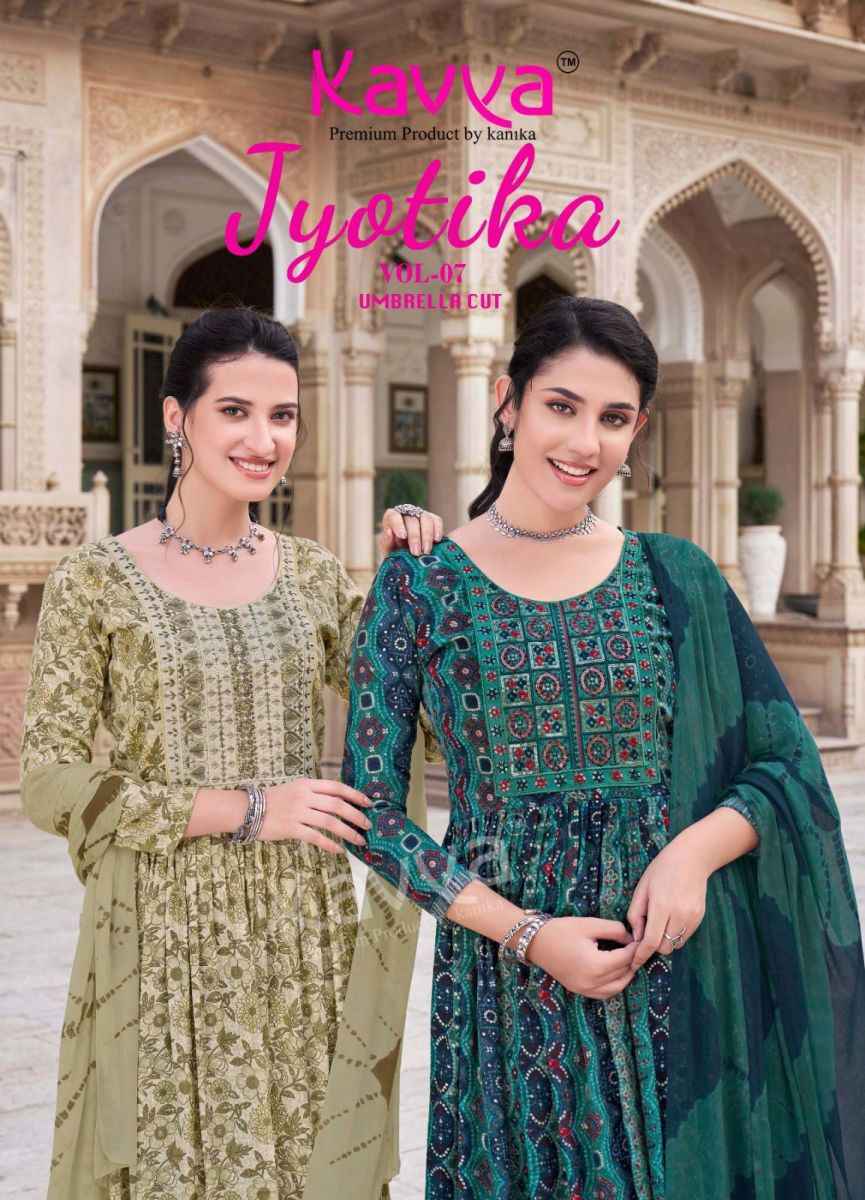 Kavya Jyotika Vol-7 Rayon Readymade Suit - Surat Wholesale Market ( 10 pcs Catalogue )