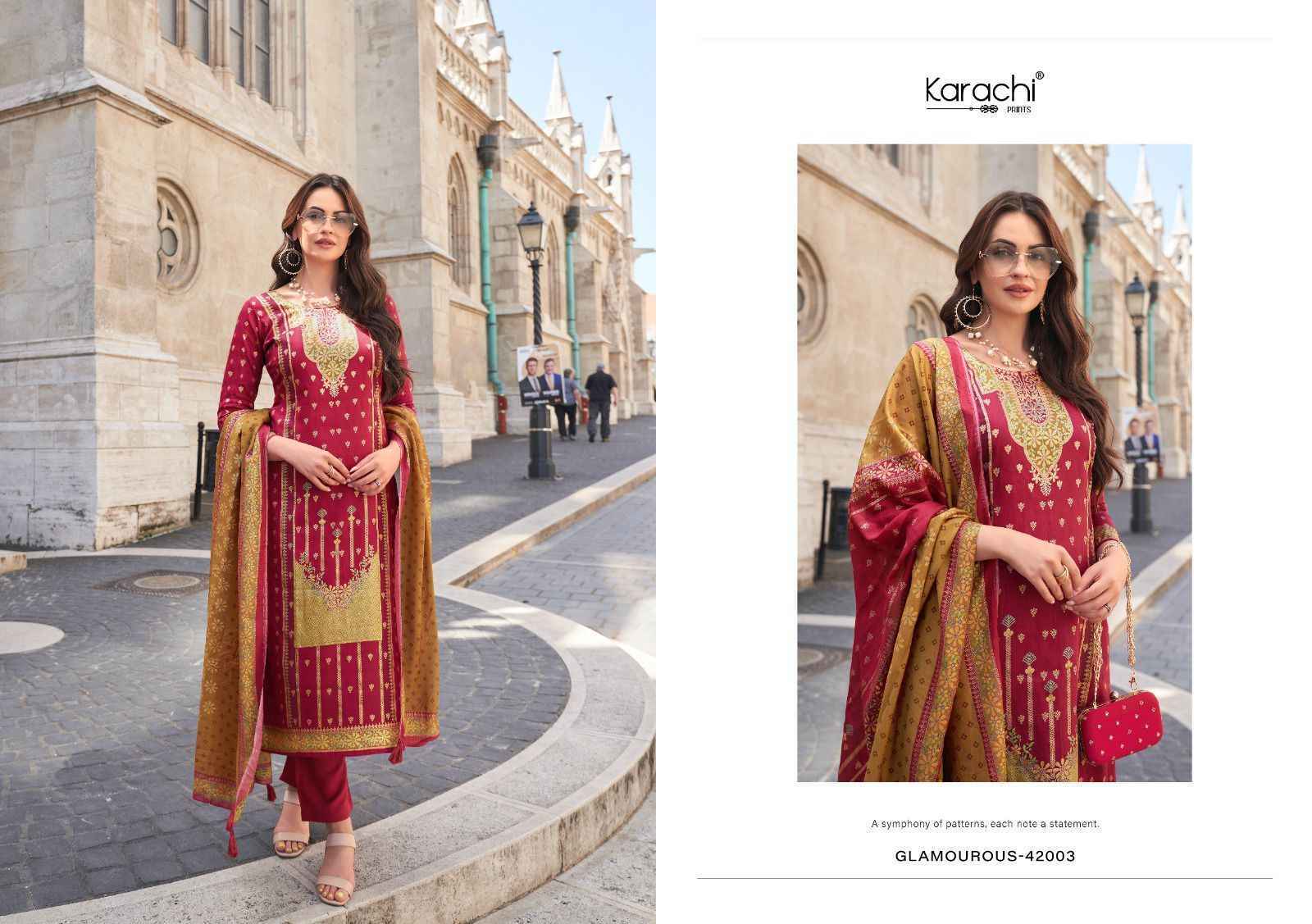 Kesar Karachi Prints Glamaurous Viscose Dress Material - Surat Wholesale ( 4 pcs Catalogue )