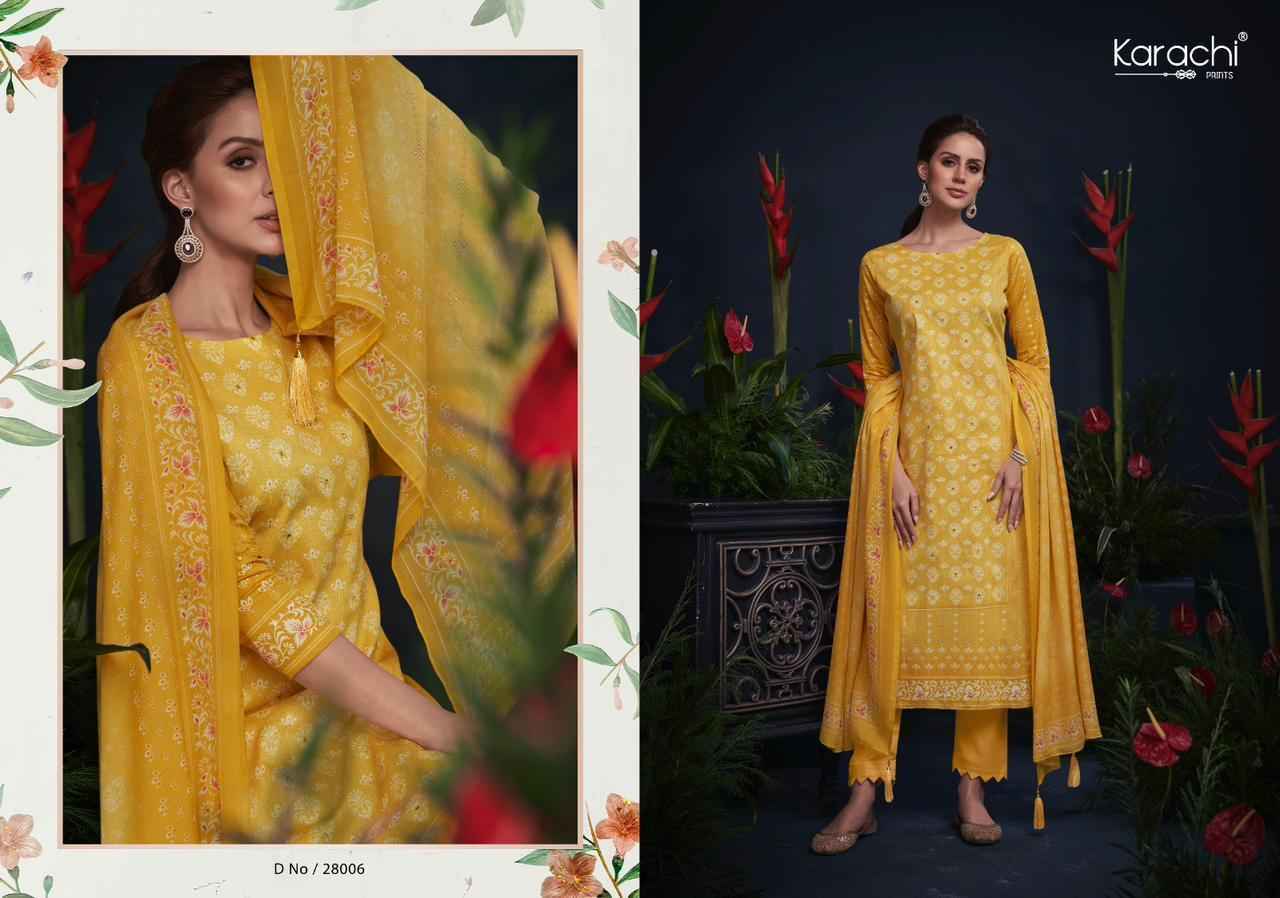 Kesar Karachi Prints Mahroom Viscose Wholesale Ladies Salwar Kameez ( 6 pcs Catalogue )