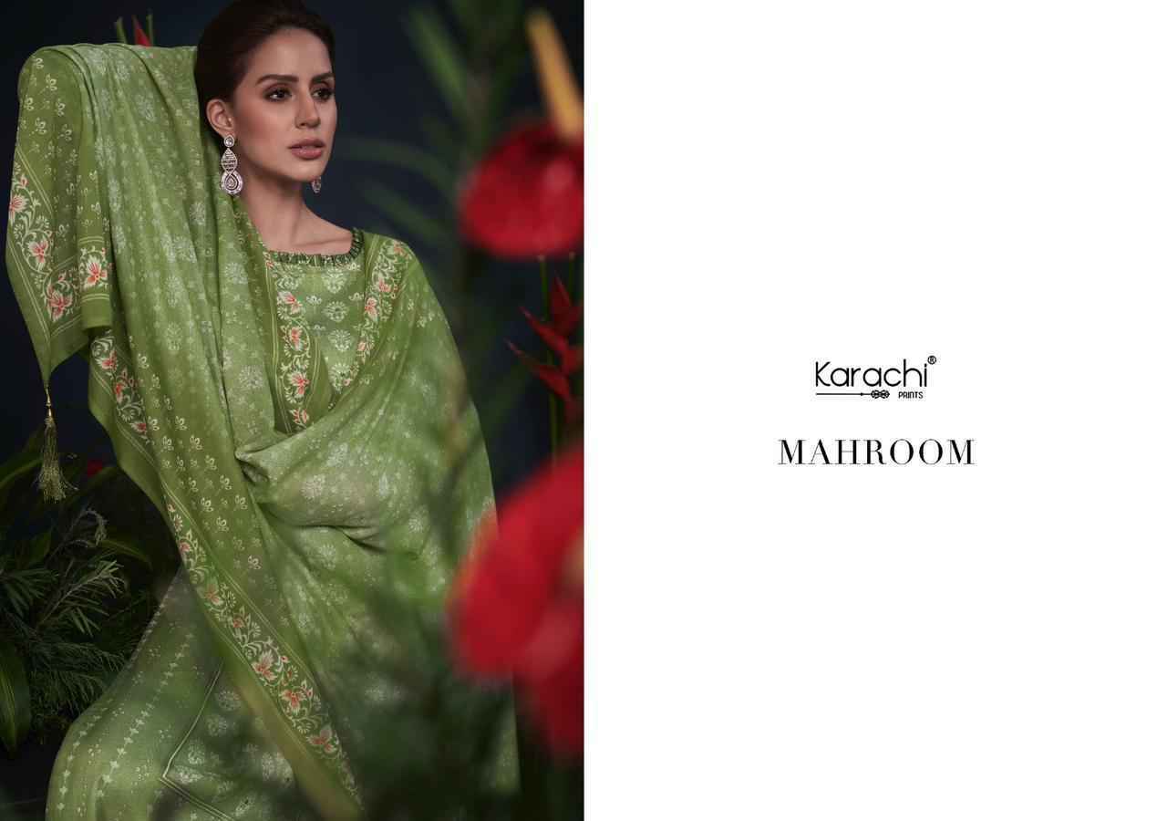 Kesar Karachi Prints Mahroom Viscose Wholesale Ladies Salwar Kameez ( 6 pcs Catalogue )