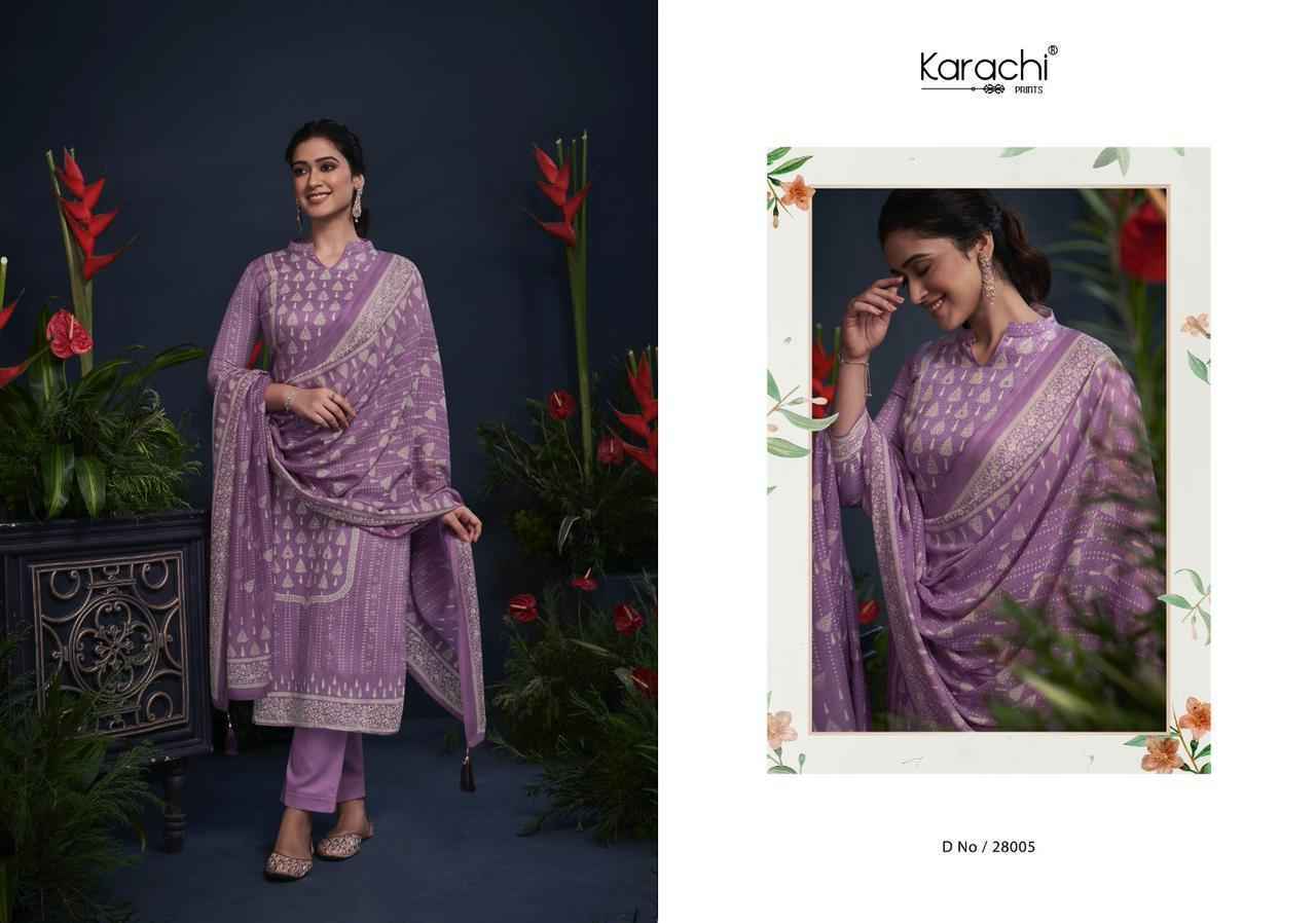 Kesar Karachi Prints Mahroom Viscose Wholesale Ladies Salwar Kameez ( 6 pcs Catalogue )