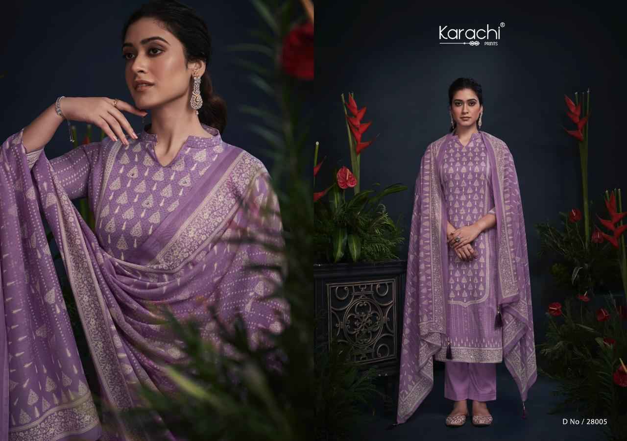 Kesar Karachi Prints Mahroom Viscose Wholesale Ladies Salwar Kameez ( 6 pcs Catalogue )