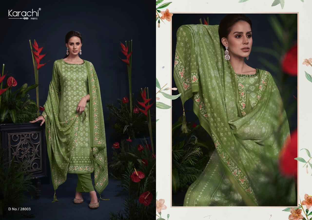 Kesar Karachi Prints Mahroom Viscose Wholesale Ladies Salwar Kameez ( 6 pcs Catalogue )