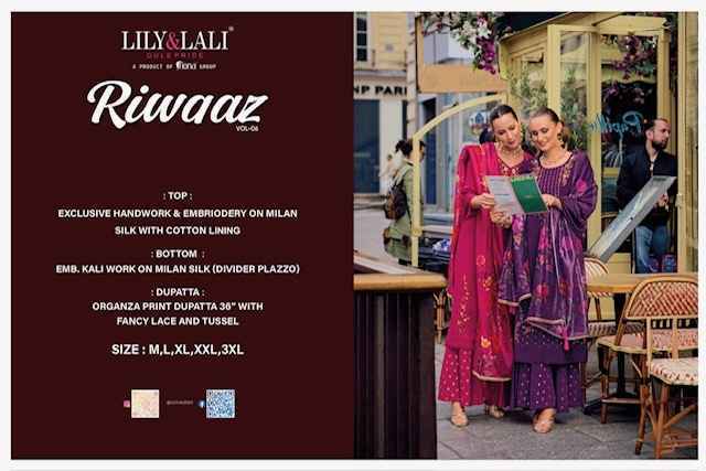 Lily & Lali Riwaaz Vol 6 Silk Kurti Combo - Surat Kapda Market ( 6 pcs Catalogue )