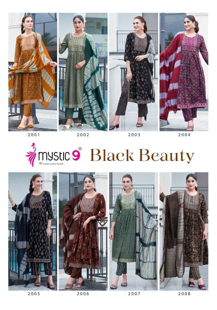 Mystic 9 Black Beauty Vol 2 Rayon Kurti Combo ( 8 pcs Catalogue )