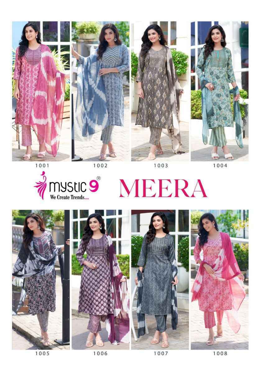 Mystic 9 Meera Vol 1 Rayon Ladies Readymade Suit Wholesale Surat ( 8 pcs Catalogue )